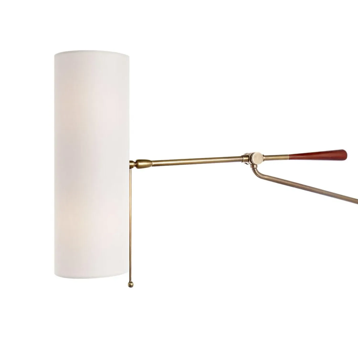 Wall Light with Cylindrical Shade - Brass, Mahogany product