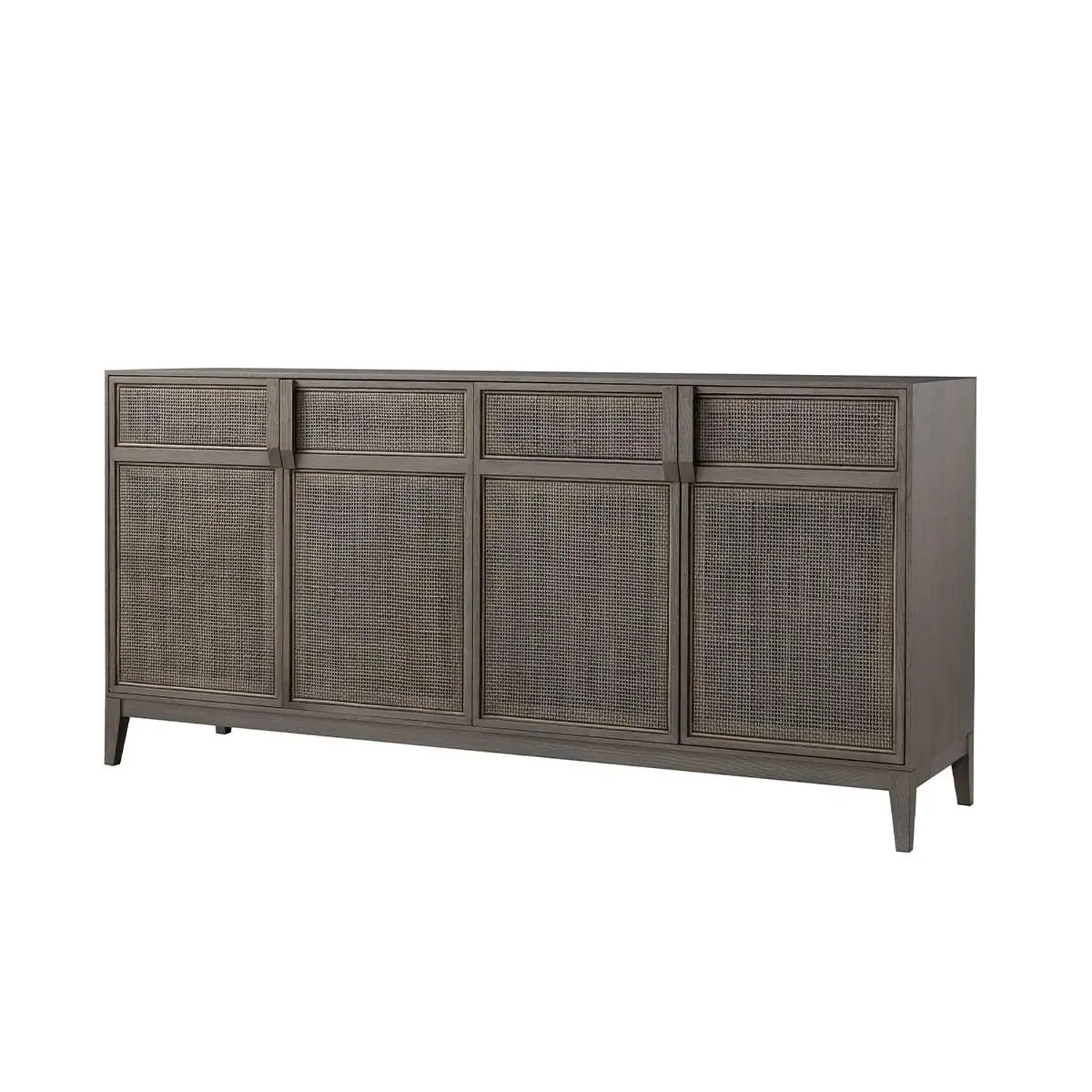Hampstead Sideboard with Rattan Doors - Smoked Oak, Wood product