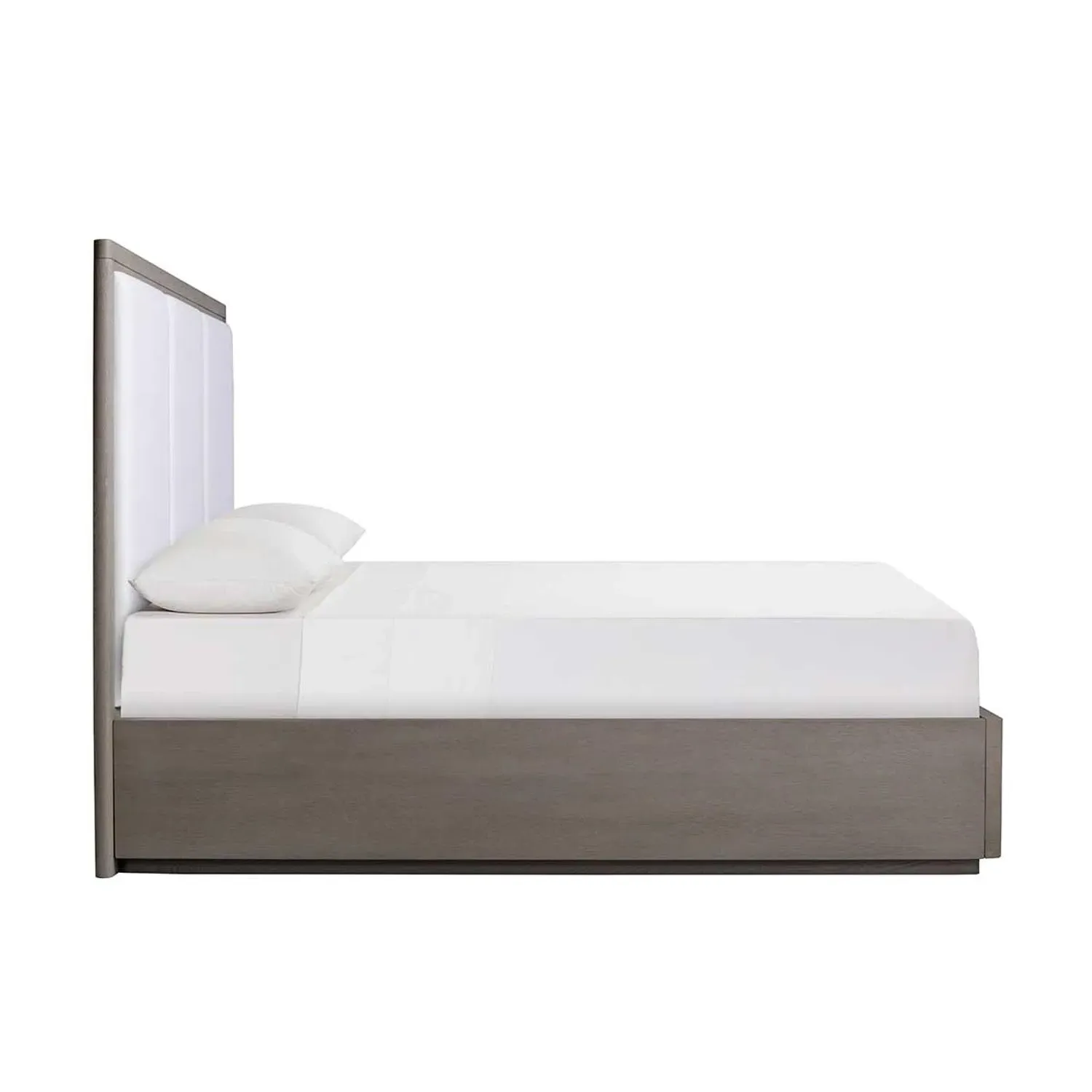 Super King Bed Frame with 3-Panel Headboard - Oak, Wood alternate view