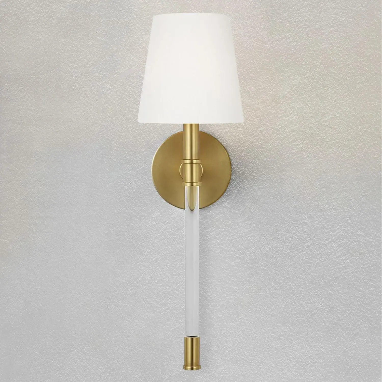 Wall Light with Lucite Stem - Brass, Metal alternate view