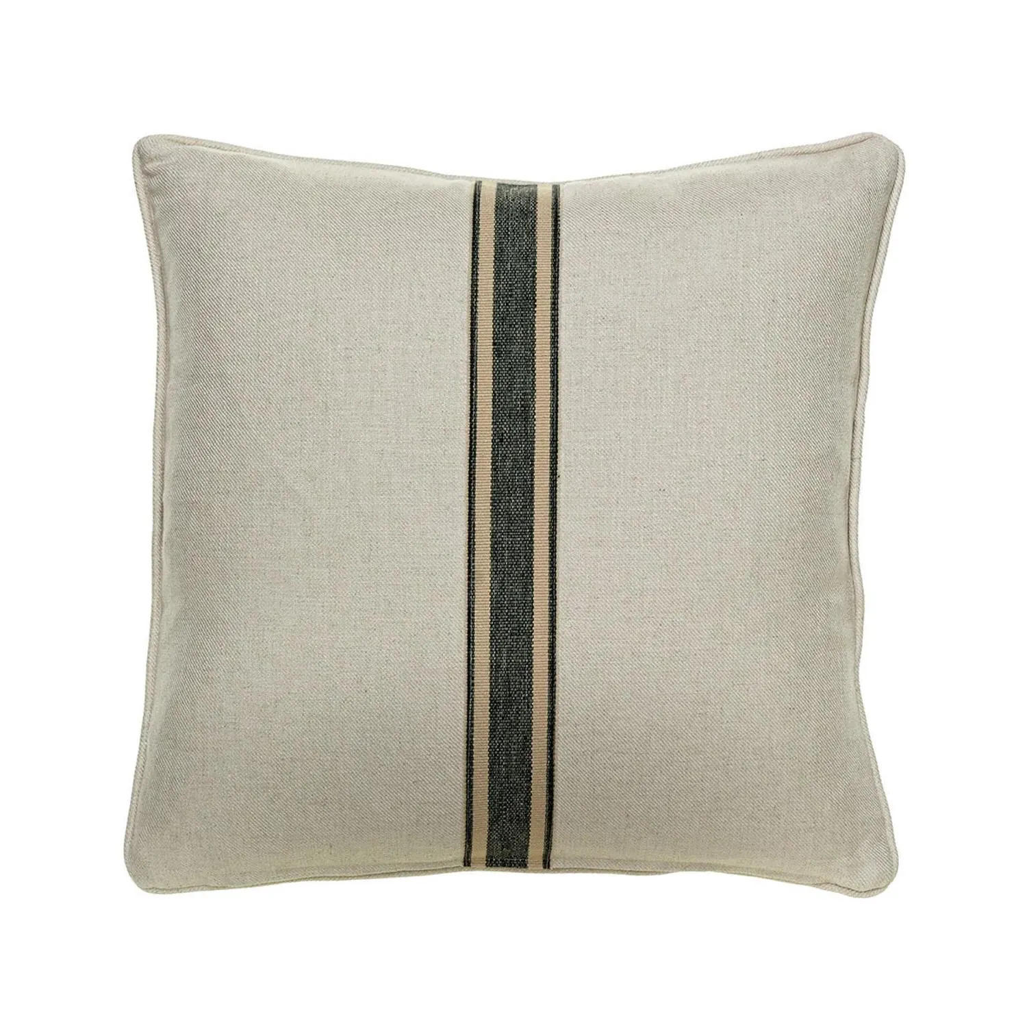 Trek Medal Stripe Cushion with Feather Fill - Charcoal, Linen product