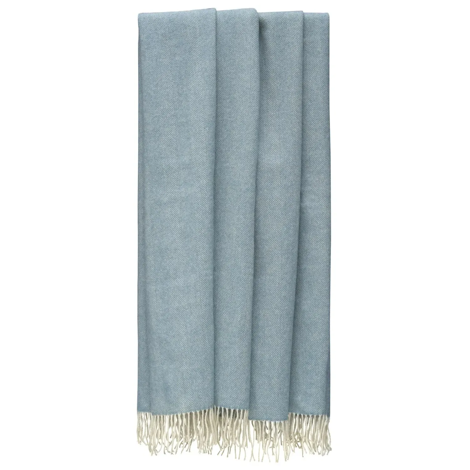 Herringbone Throw - Duck Egg, Pure Wool alternate view
