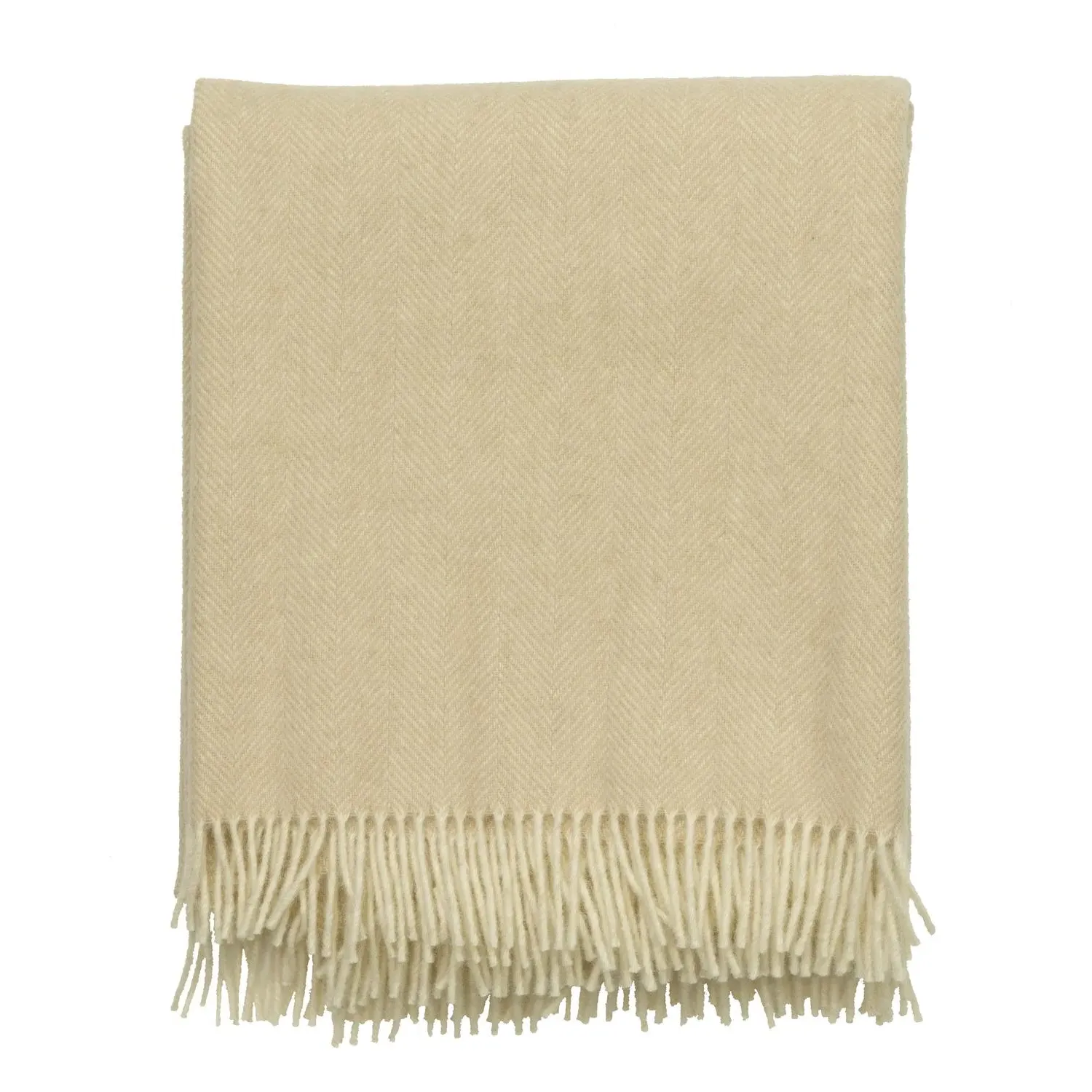 Herringbone Throw - Cream, Pure Wool product