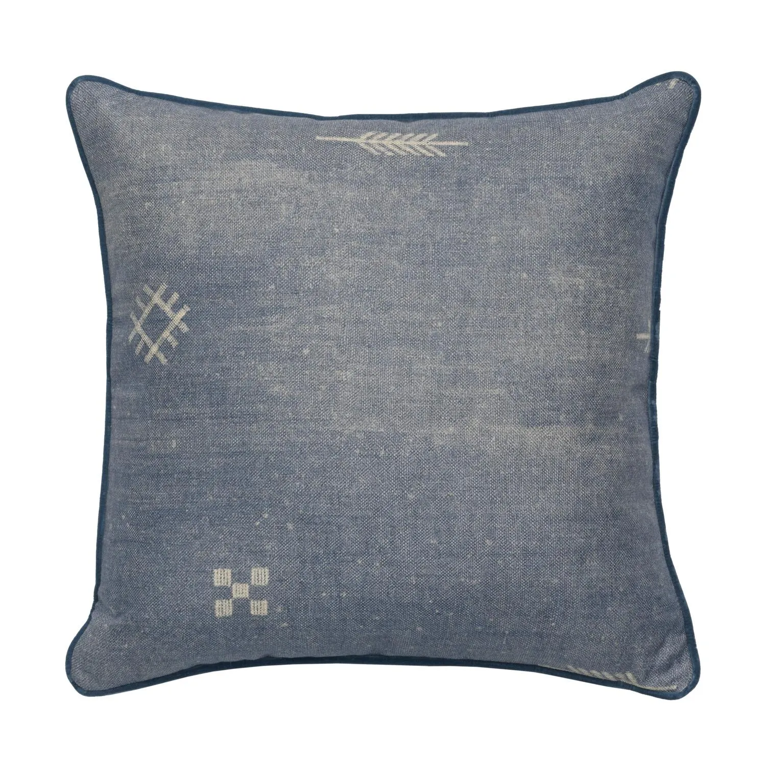 Square Cushion with Feather Fill - Denim, Linen product