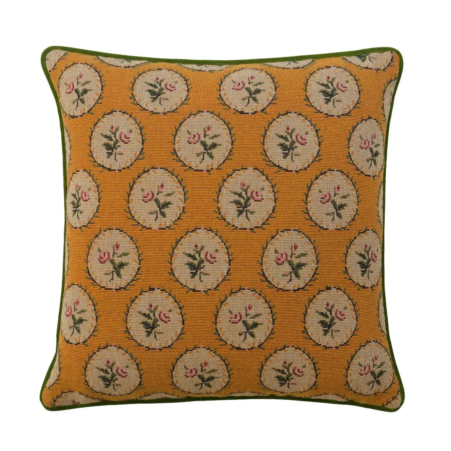Embroidered Cushion with Feather Fill - Yellow product