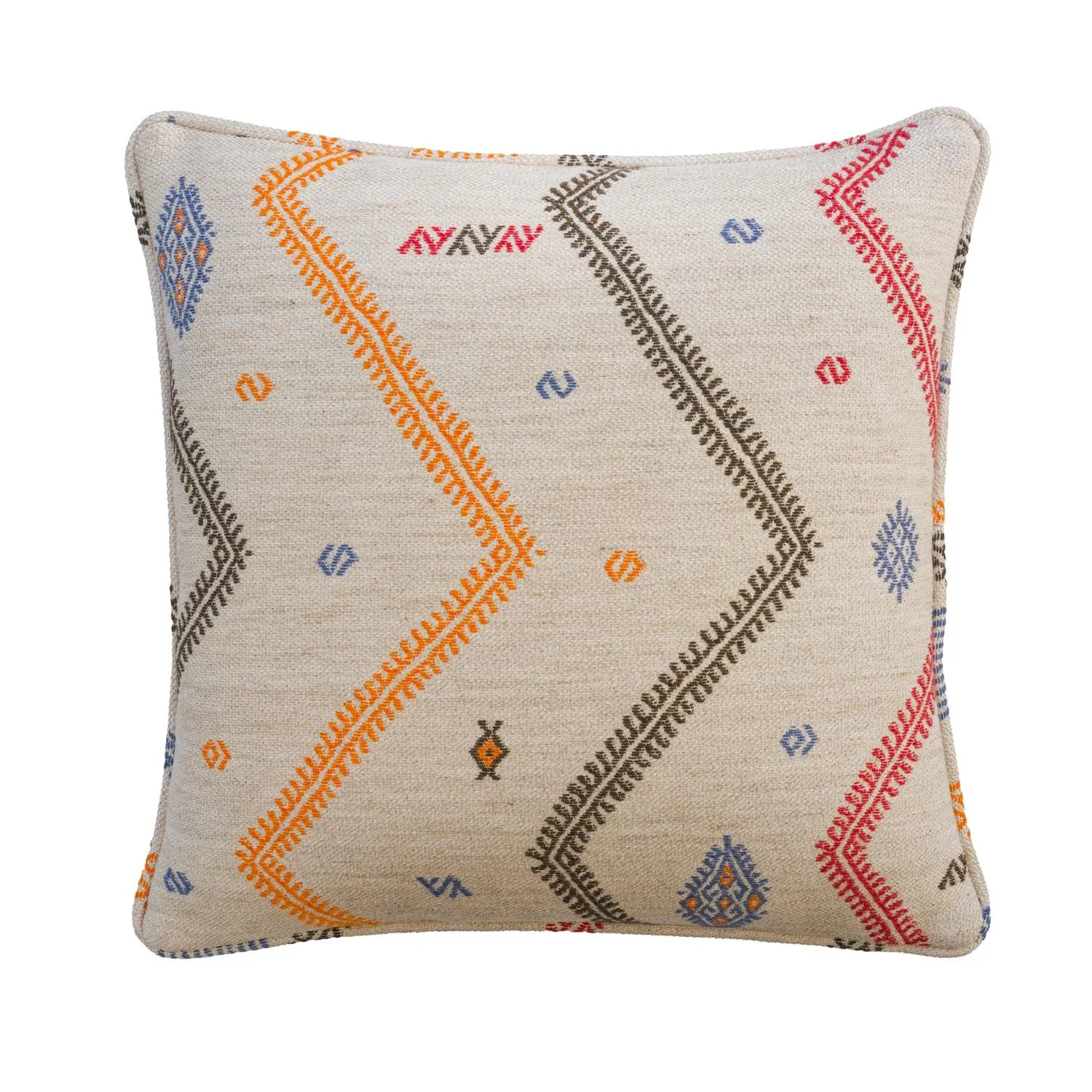 Square Cushion with Embroidery - Sand, Linen product
