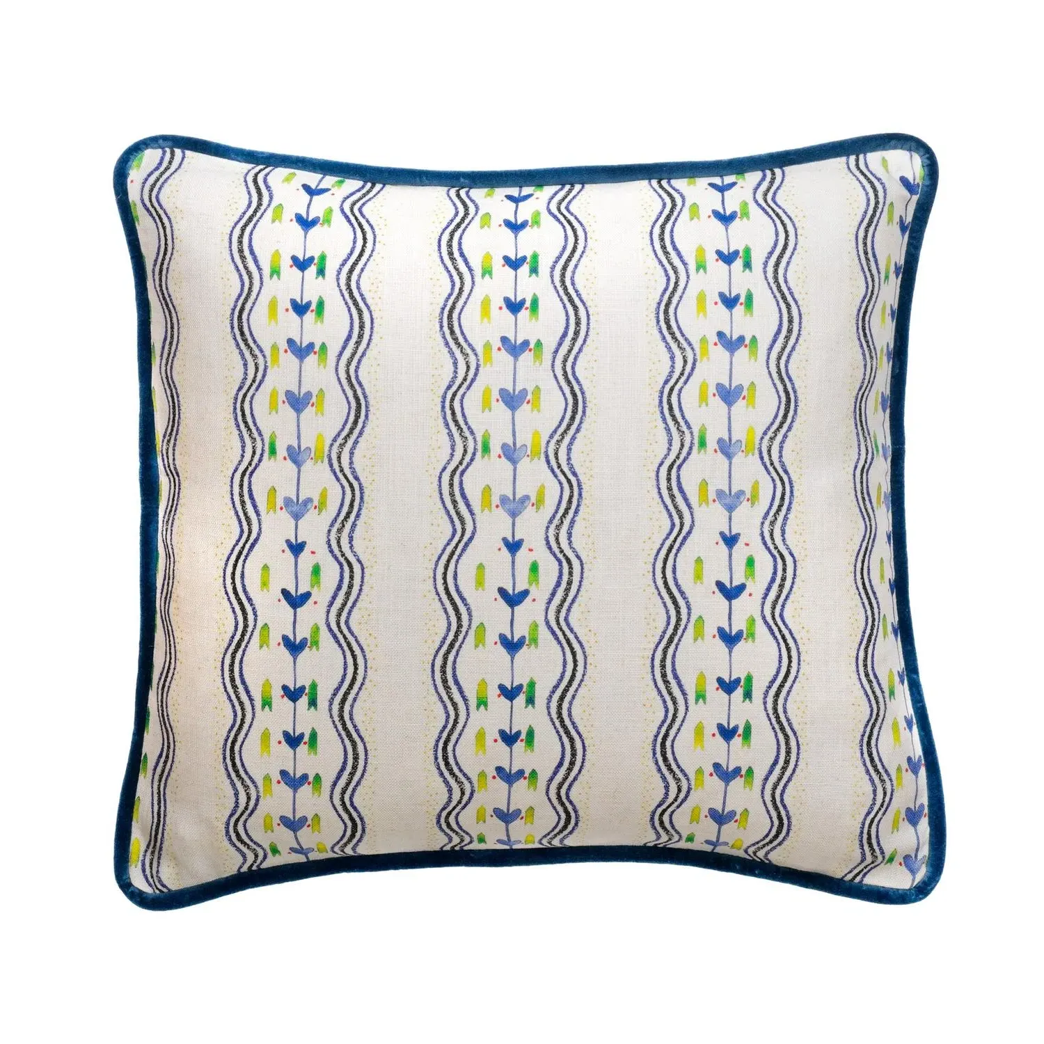 Striped Cushion with Feather Fill - Indigo, Linen product
