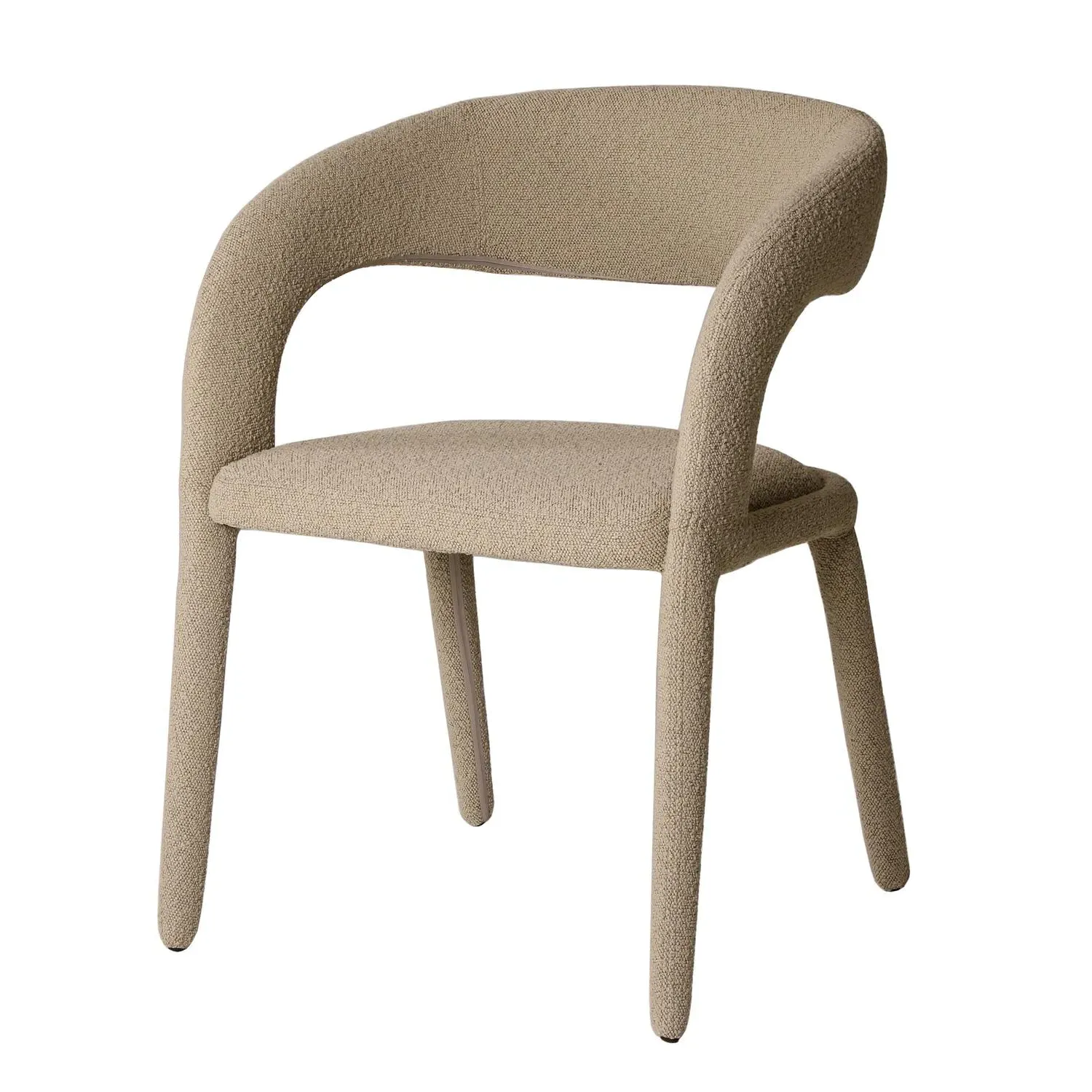 Dining Chair with Curved Back - Bronze, Boucle product
