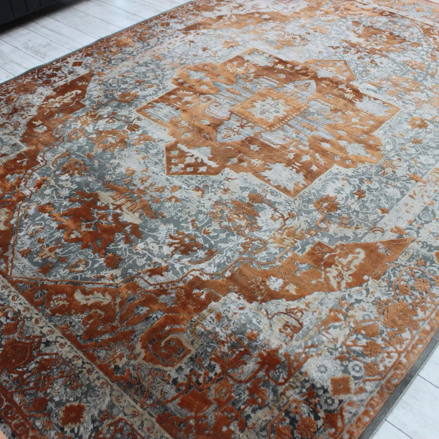 160cm x 230cm Persian Rug - Gold, Grey alternate view