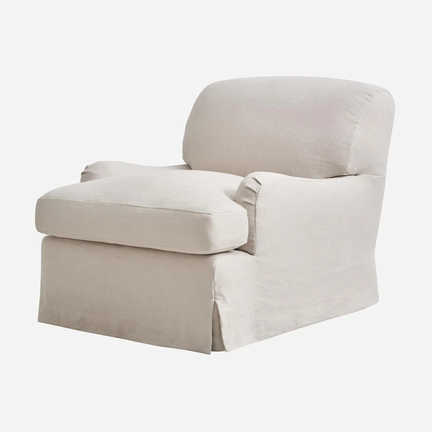 Armchair with Rolled Arms - Light Neutral, Linen product
