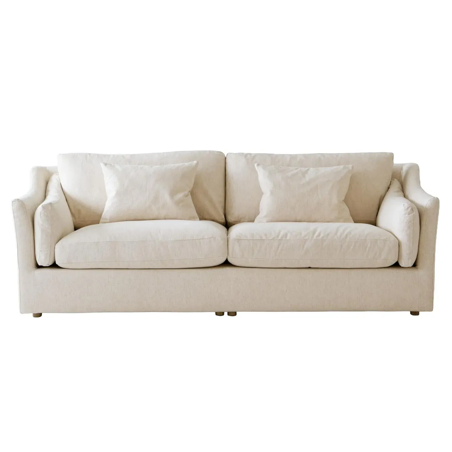 Lagoon High Back Sofa with Bolster Cushions - Light Neutral, Cotton & Linen alternate view