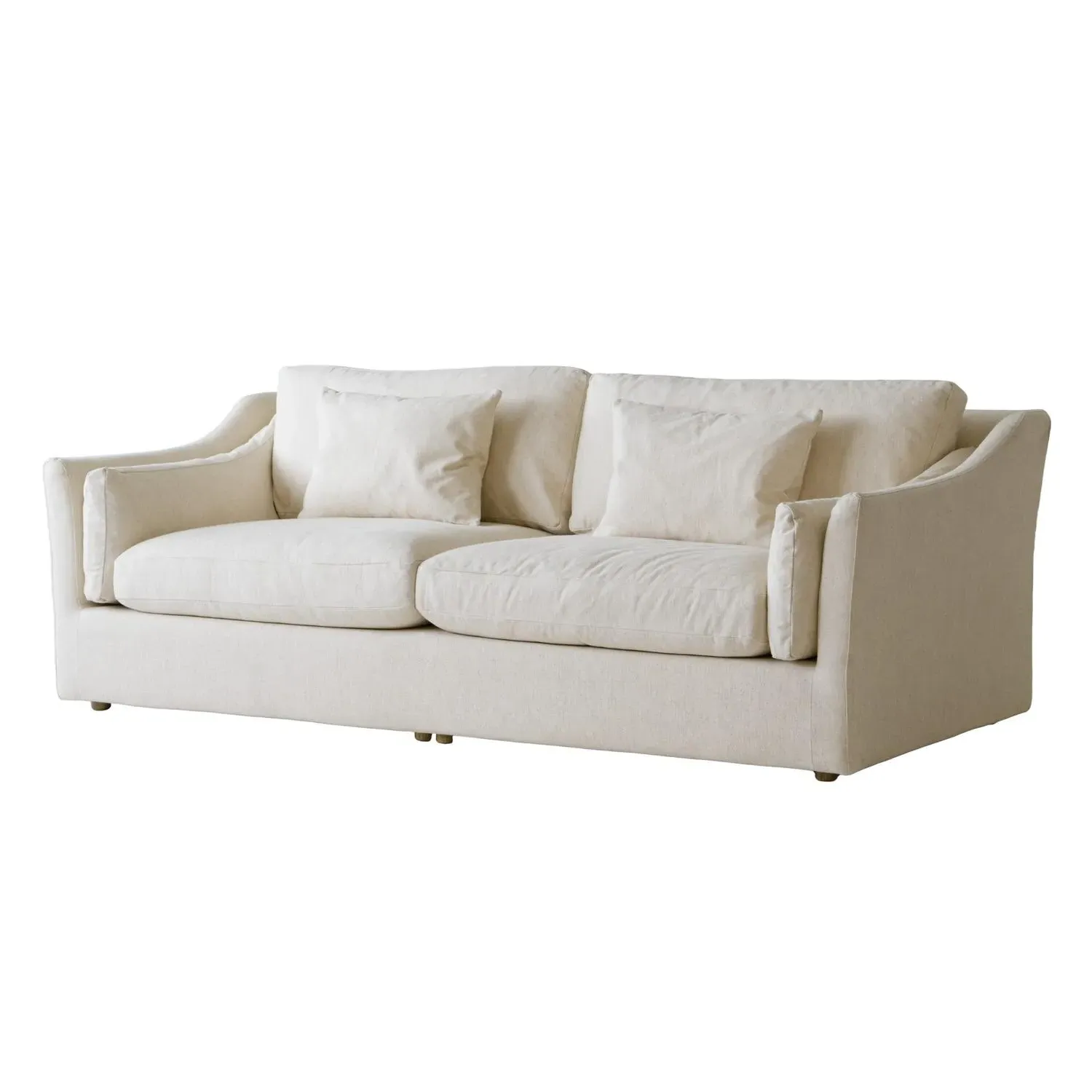 Lagoon High Back Sofa with Bolster Cushions - Light Neutral, Cotton & Linen product