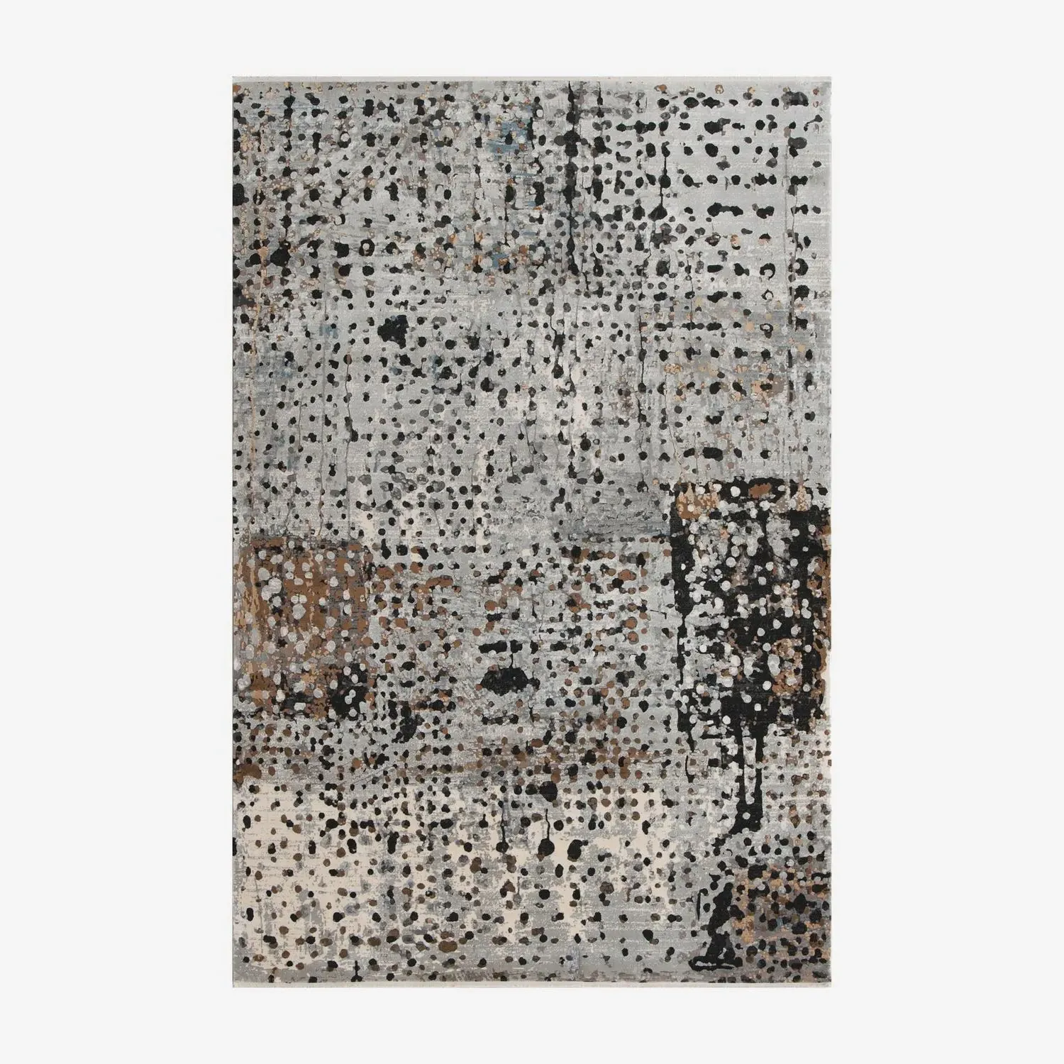 Worn Effect Rug with Irregular Pattern - Multicolor, Woven product