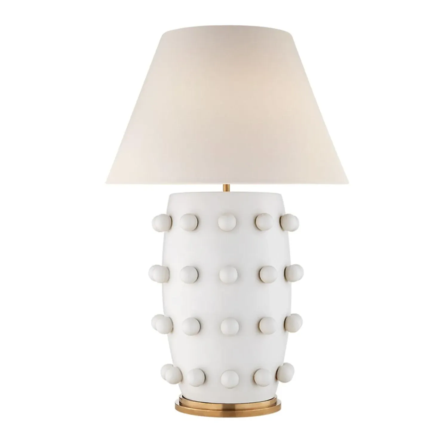 Large Table Lamp with Bobble Detail - White, Plaster product