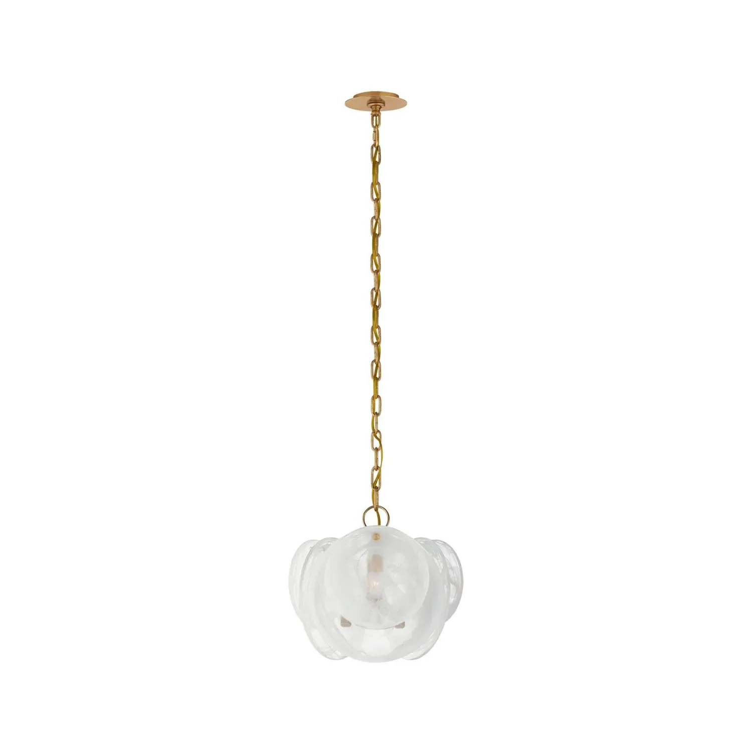 Disc Chandelier with Veined Glass - Gold, Brass product