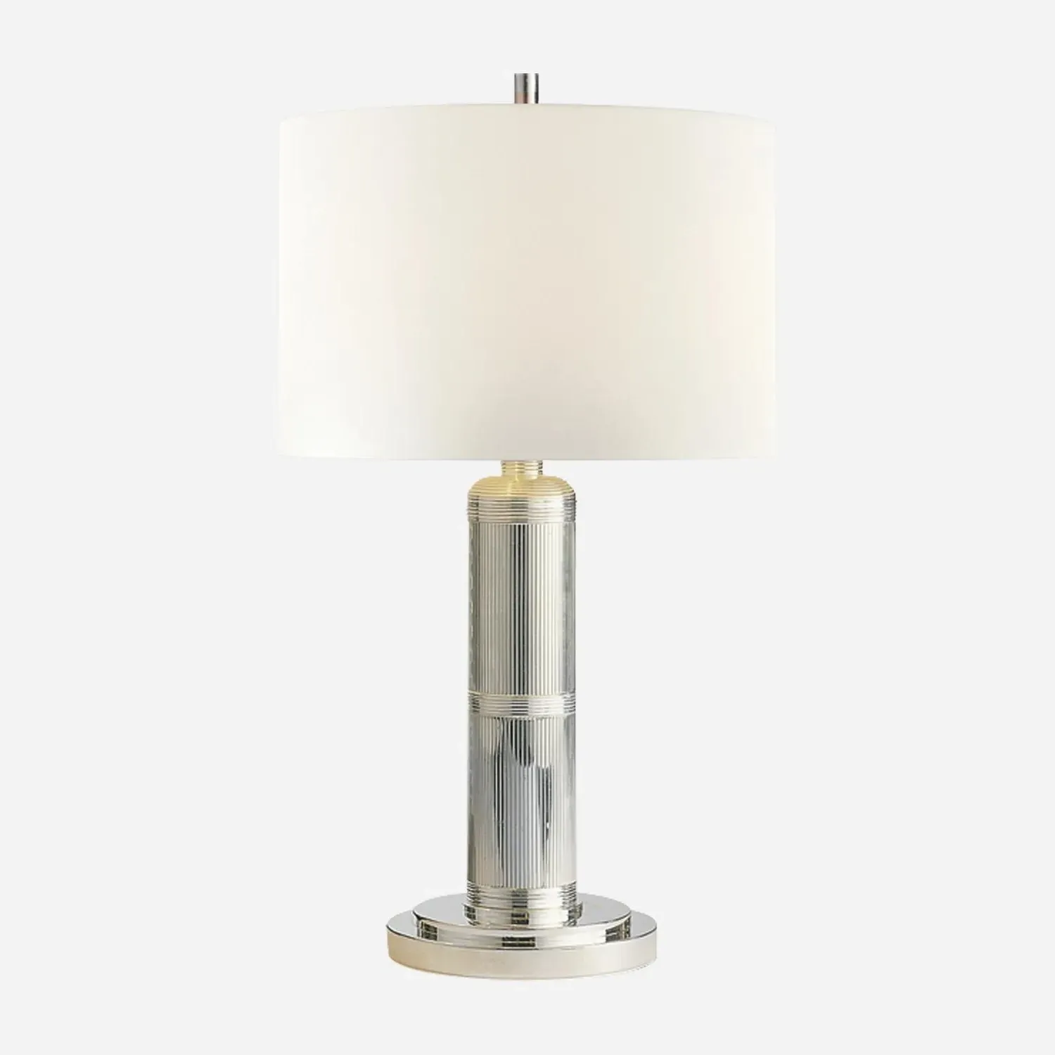 Tall Table Lamp with Grooved Stand - Nickel product