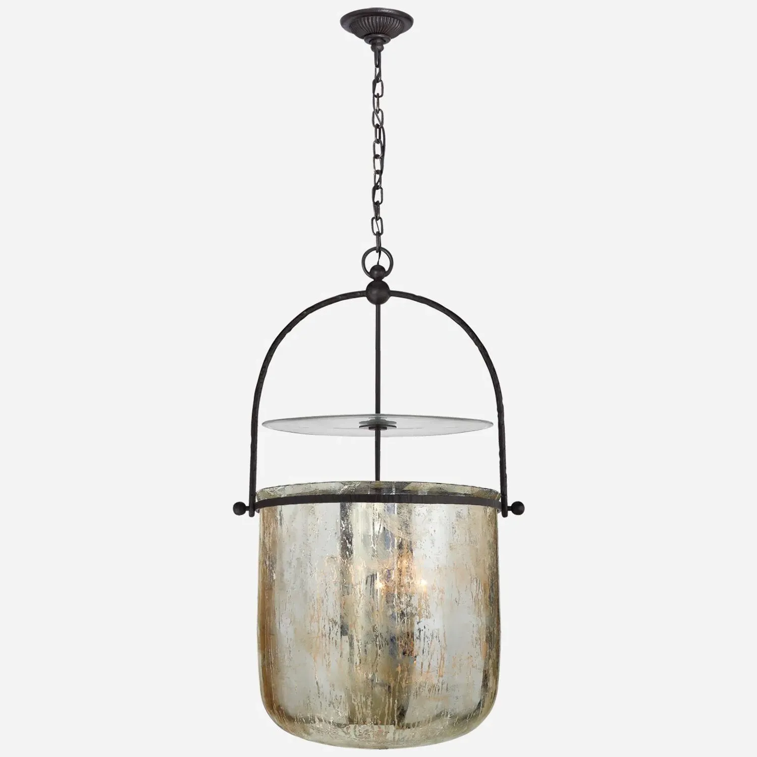 Traditional Style Pendant Light Mercury Glass - Aged Iron product