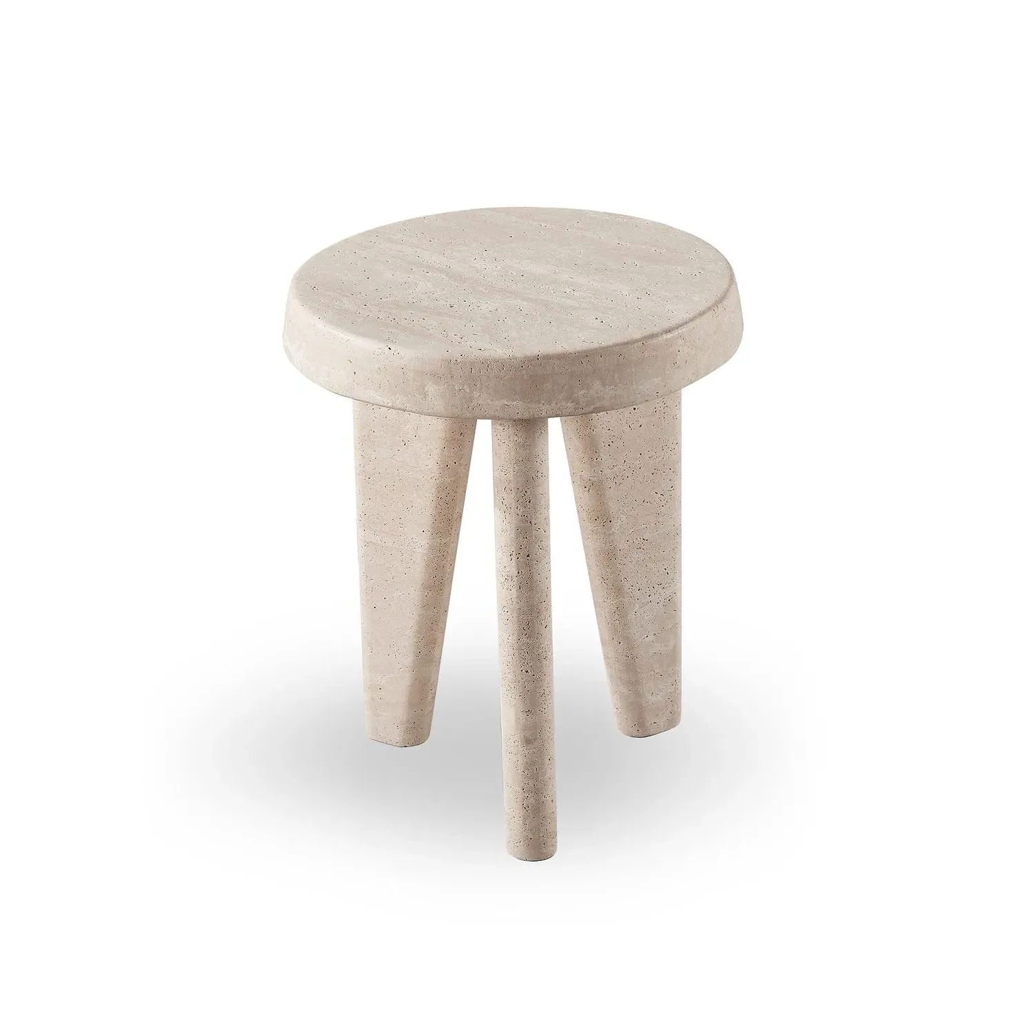 Lucca Round Side Table Tripod Design - Natural, Stone product