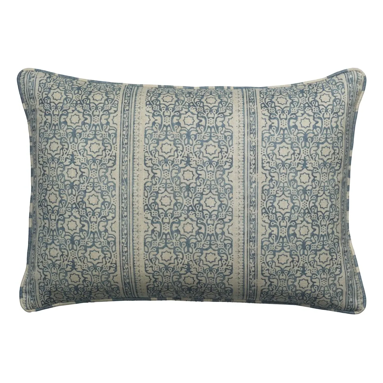Mayfly Rectangular Cushion with Feather Fill - Denim, Cotton product