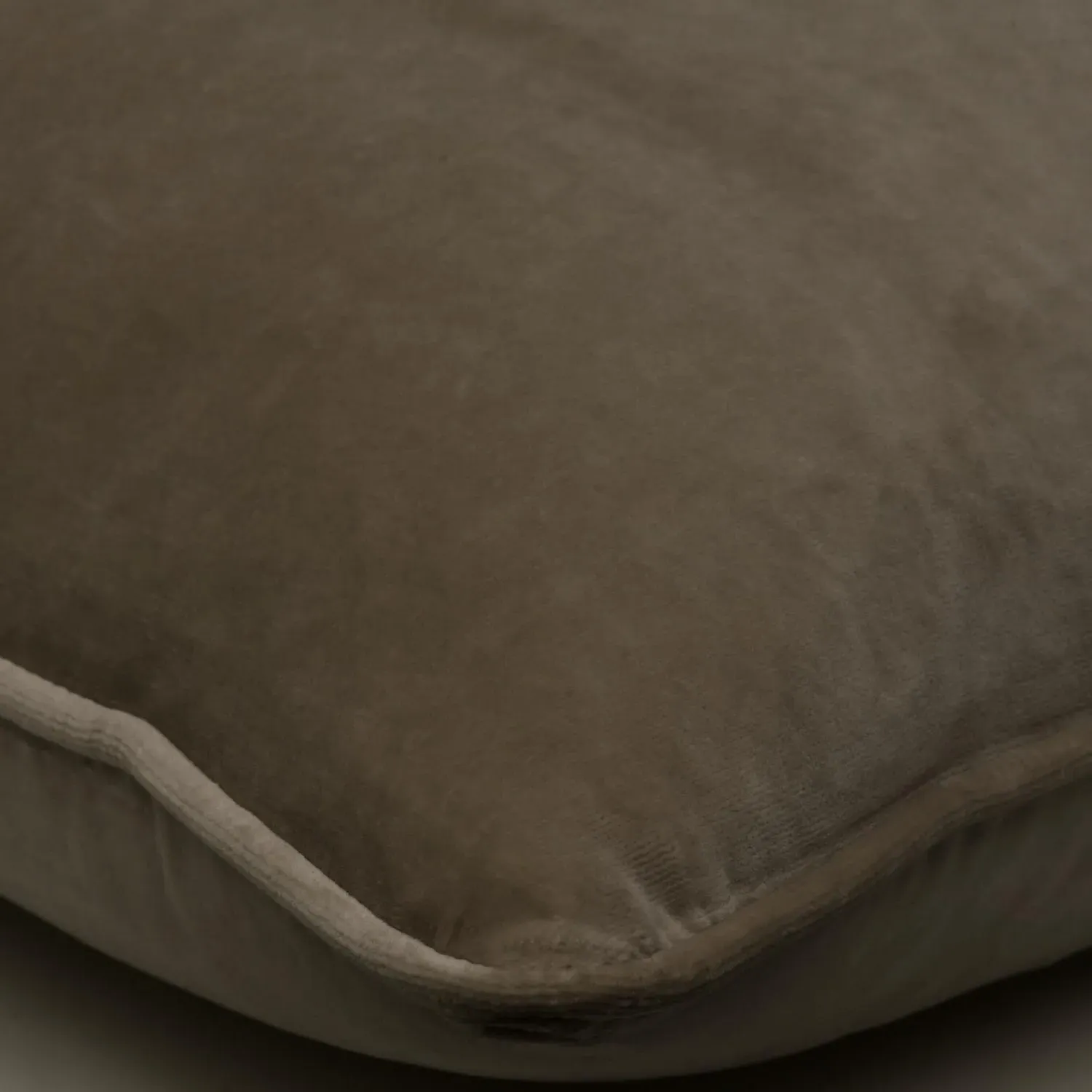 Square Cushion with Feather Fill - Stone, Velvet alternate view