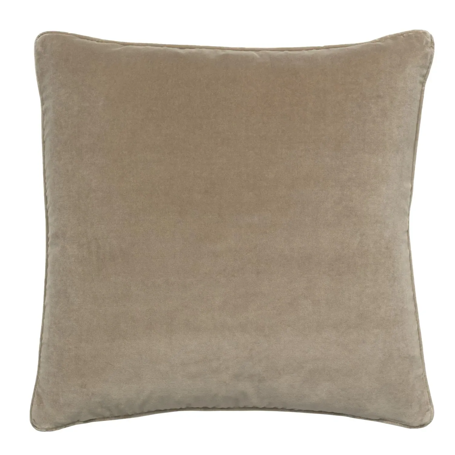 Square Cushion with Feather Fill - Stone, Velvet product
