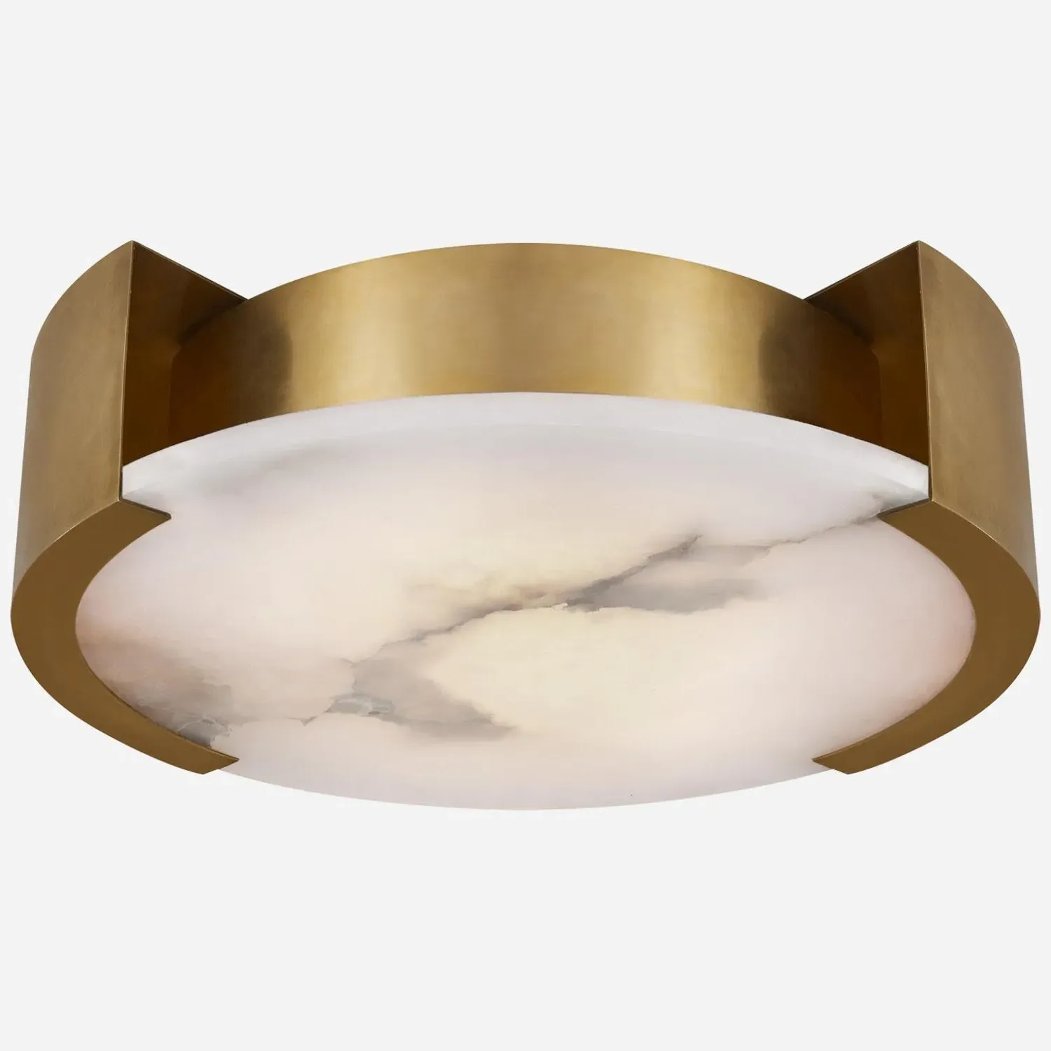 Large Ceiling Light Flush Mount - Brass, Alabaster product
