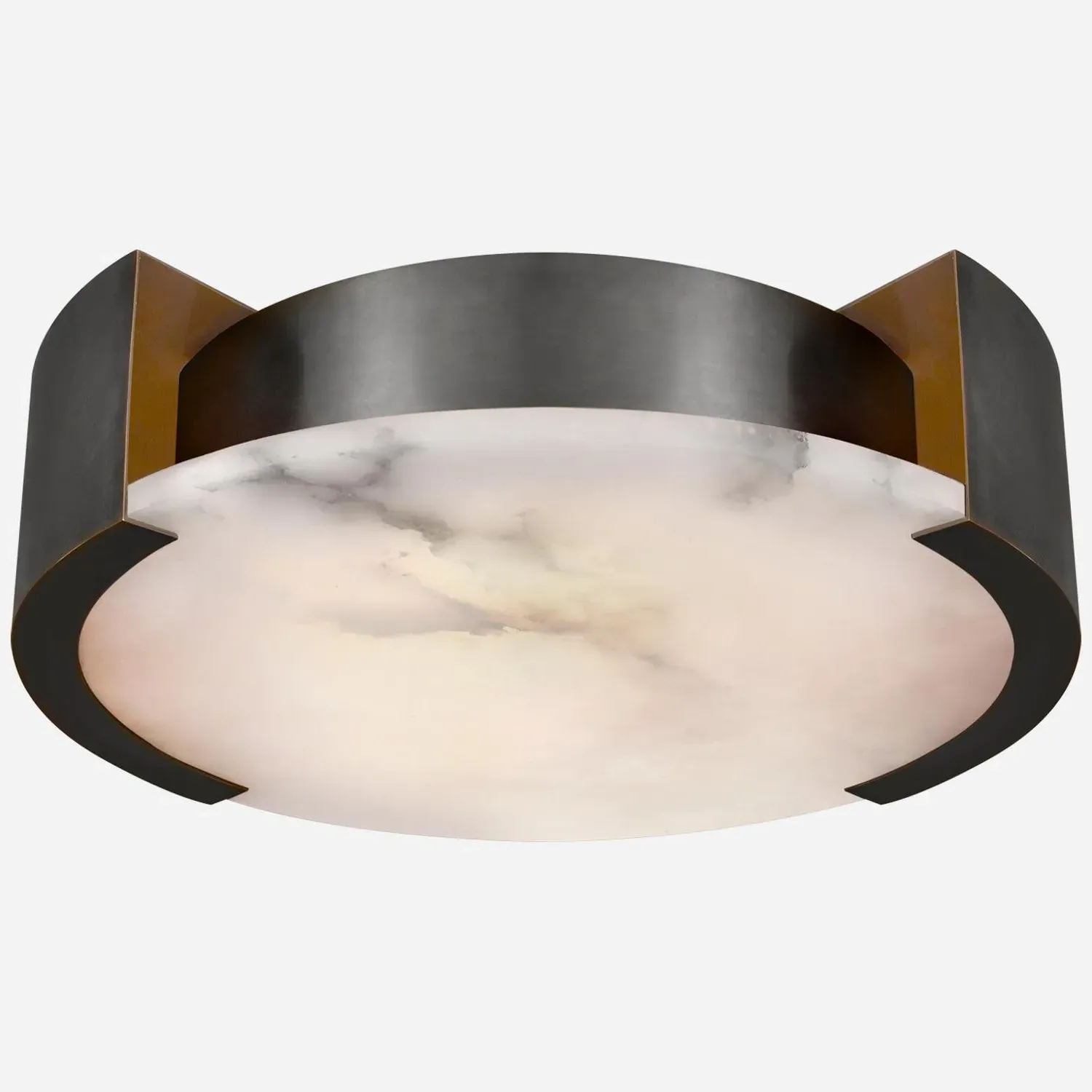Large Ceiling Light Flush Mount - Bronze, Alabaster product