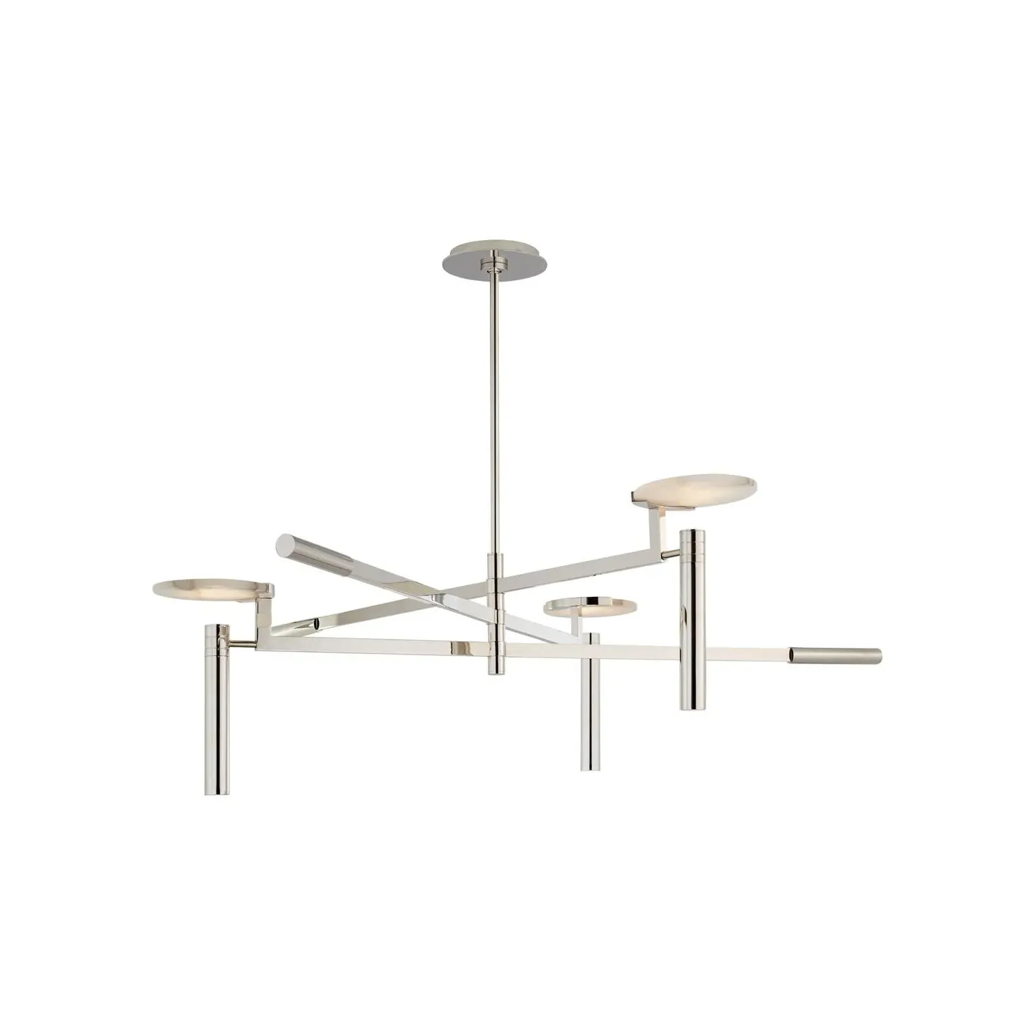 Large Disc Chandelier - Polished Nickel, Alabaster product