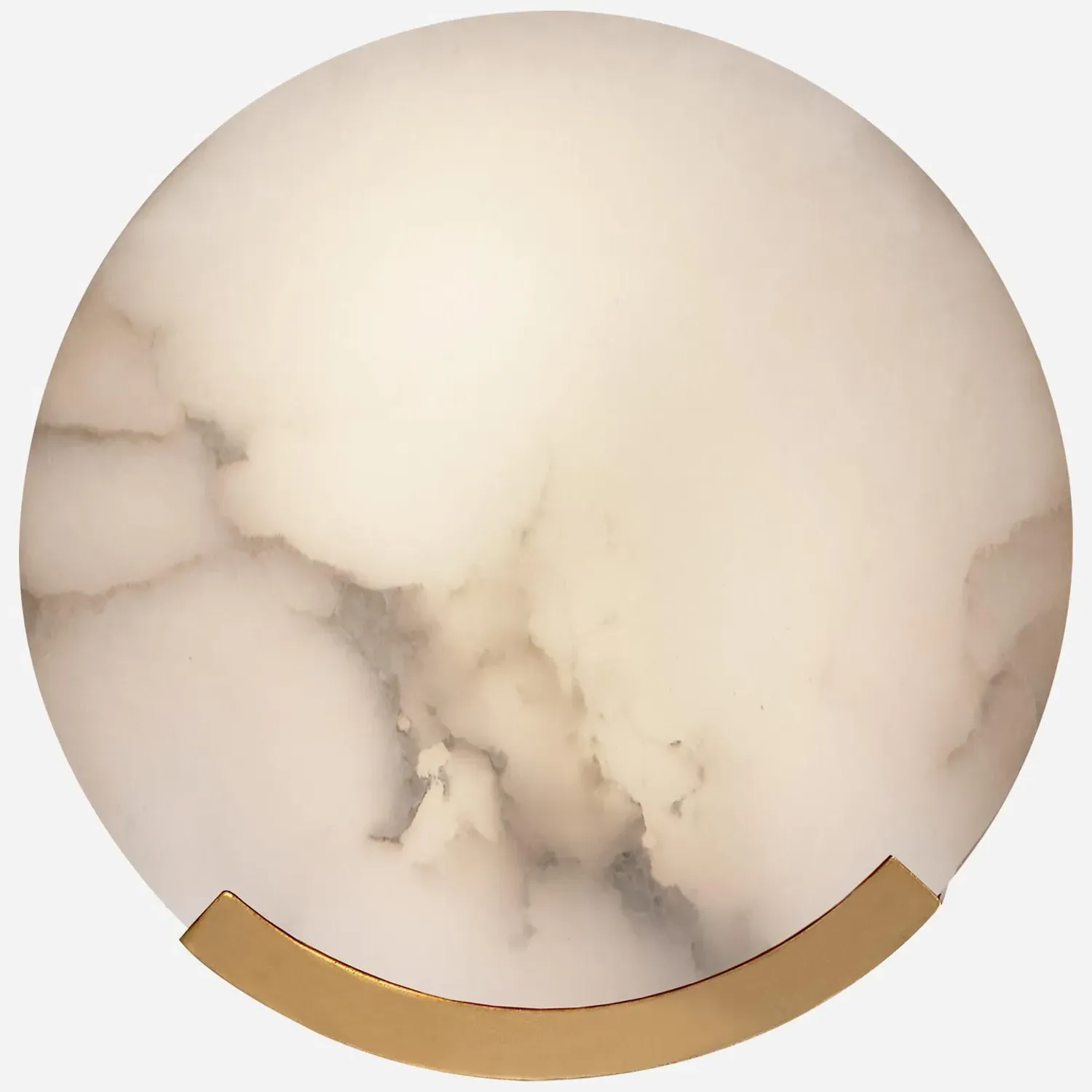 Round Wall Light with Alabaster - Brass, Metal product