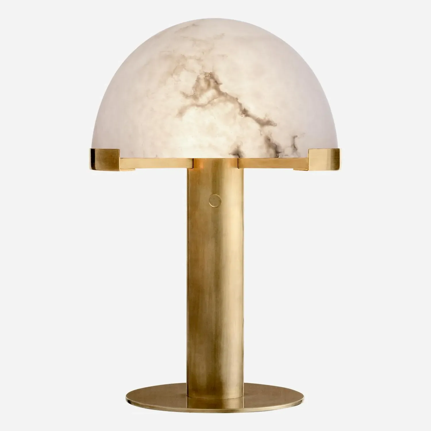 Geometric Desk Lamp with Alabaster - Brass, Metal product
