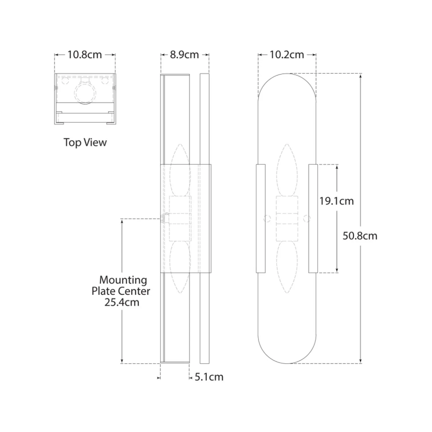 Elongated Wall Light - Polished Nickel, Alabaster alternate view
