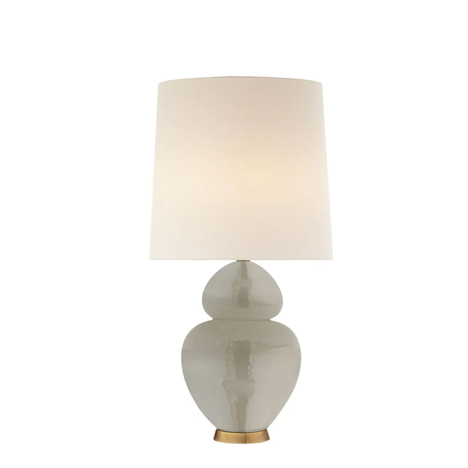 Round Table Lamp with Brass Fixings - Grey, Ceramic product