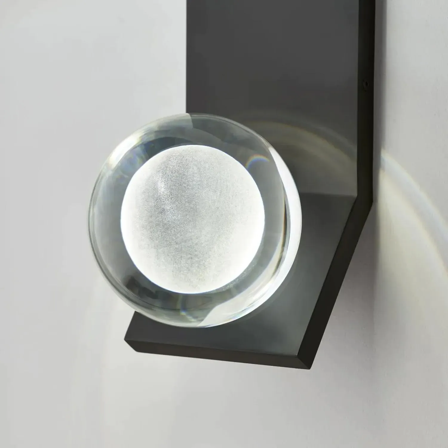Sphere Wall Light with Crystal - Black, Metal alternate view
