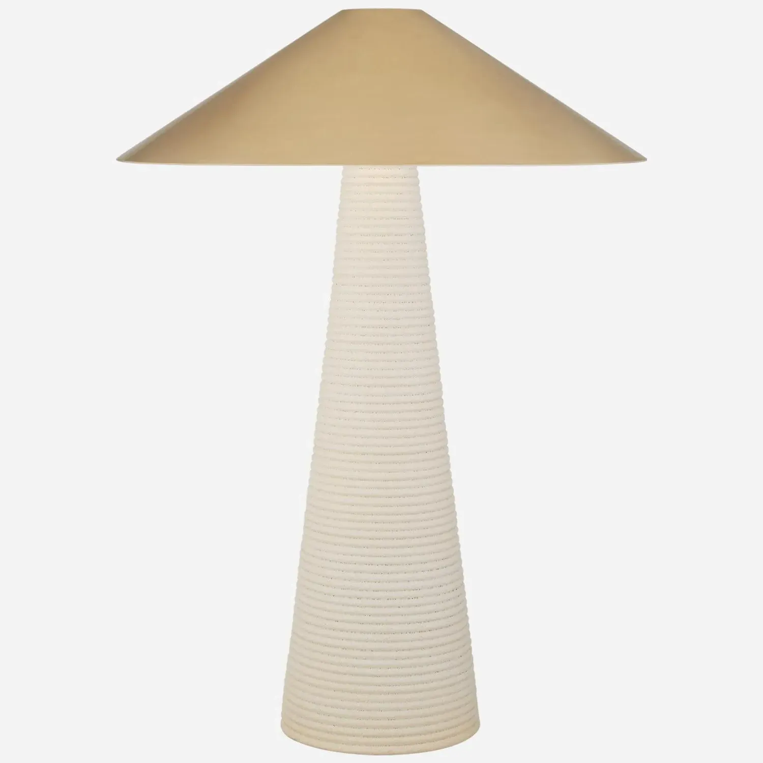 Fluted Table Lamp with Conical Shade - White product