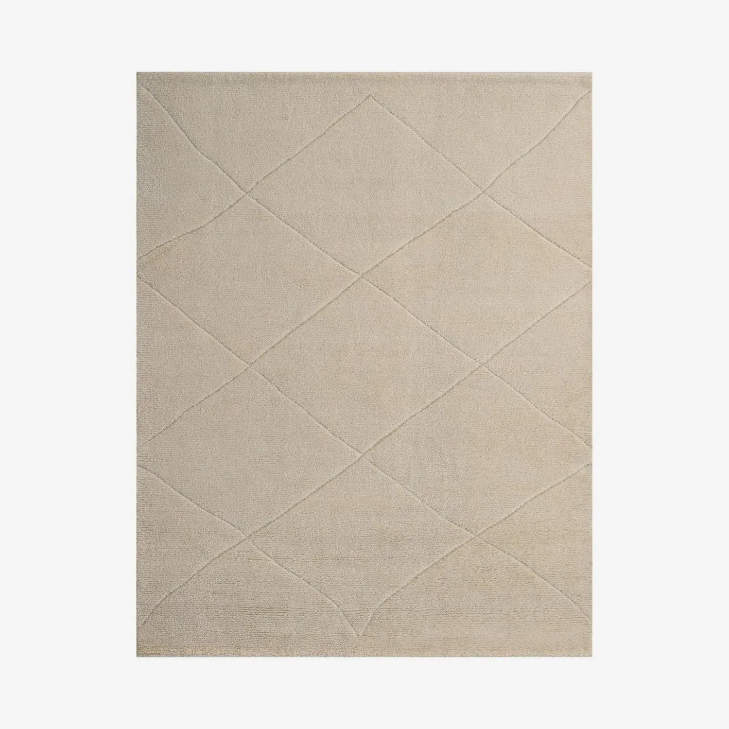 5' x 8' Diamond Rug - Ivory, New Zealand Wool product