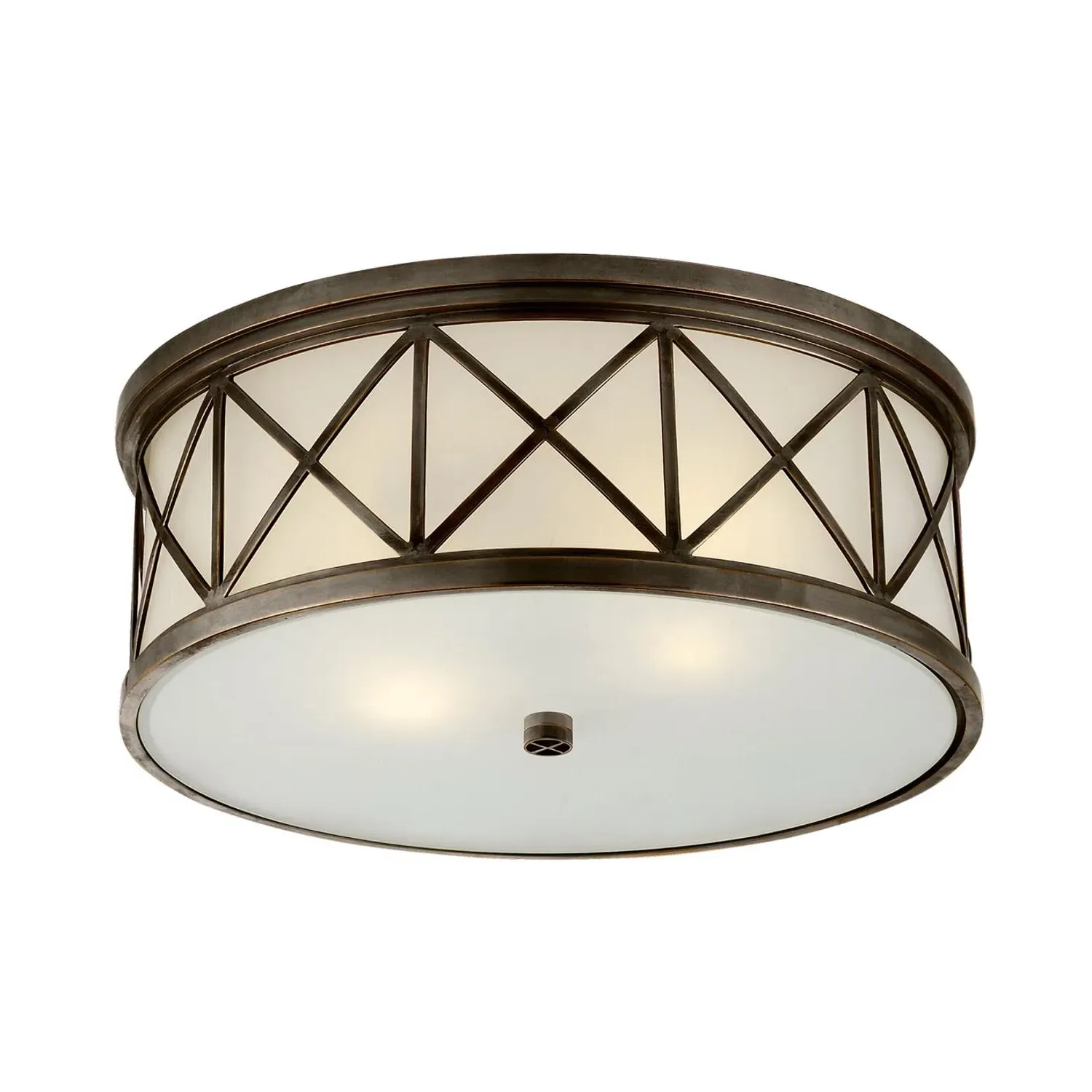 Large Flush Ceiling Light - Bronze, Glass product