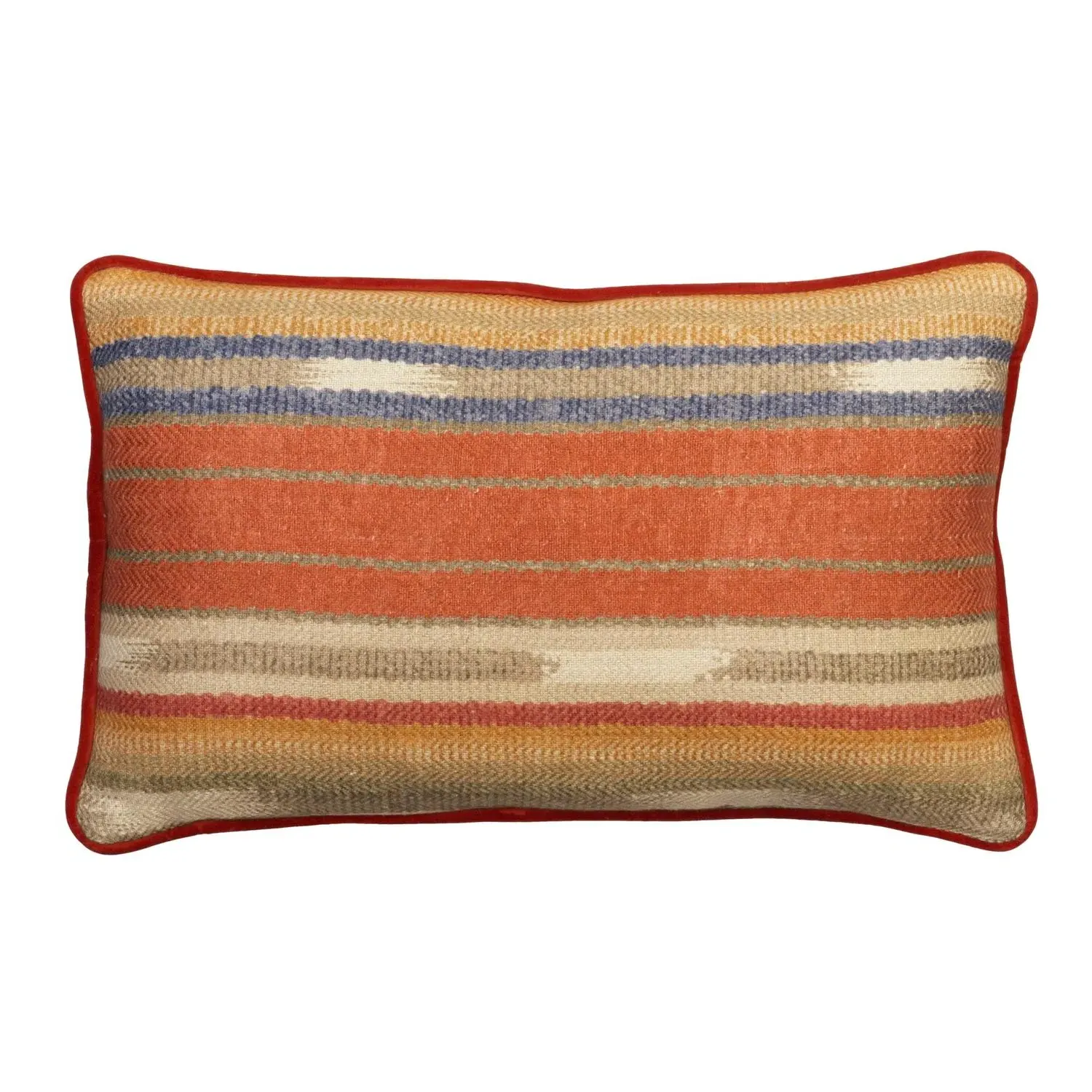 Nineveh Rectangular Cushion with Embroidered Stripe - Brick product