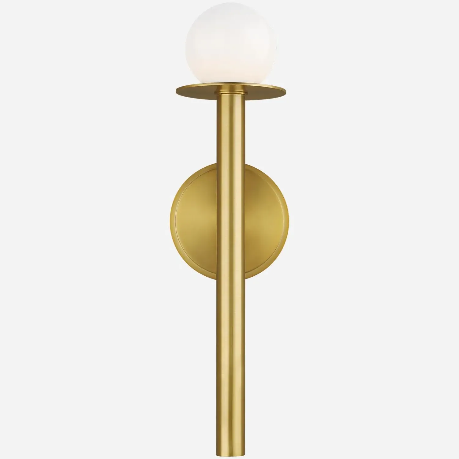 Single Wall Light with Glass Globe - Brass, Steel product