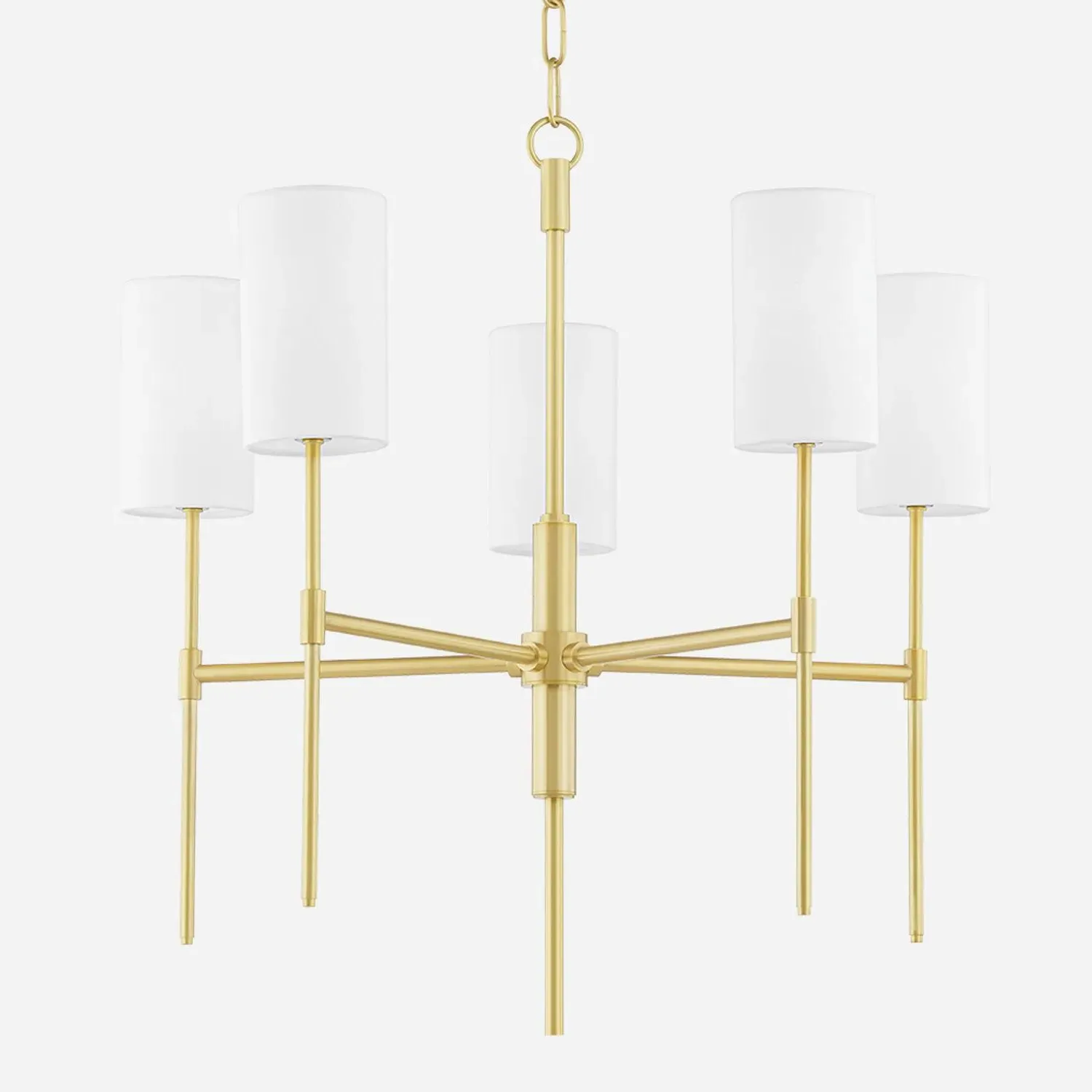 Traditional Chandelier with Belgian Linen - Brass, Metal product