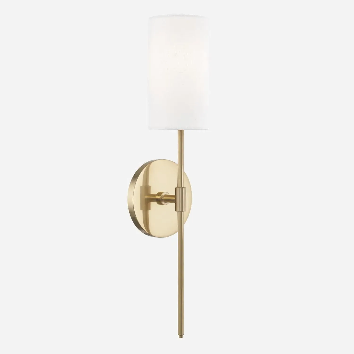 Wall Light with Linen Shade - Aged Brass, Metal product