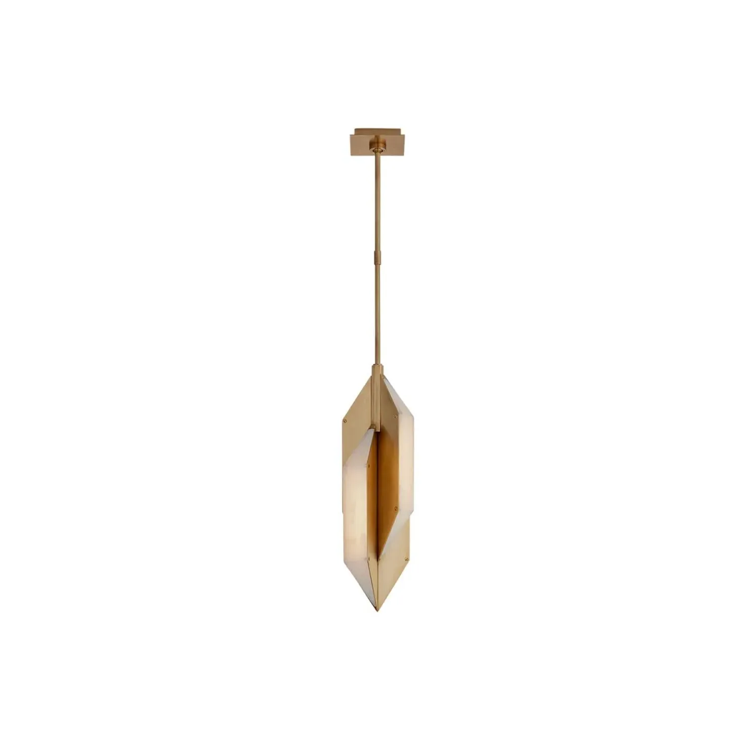 Geometric Pendant Light with Stone - Brass, Mixed Materials product