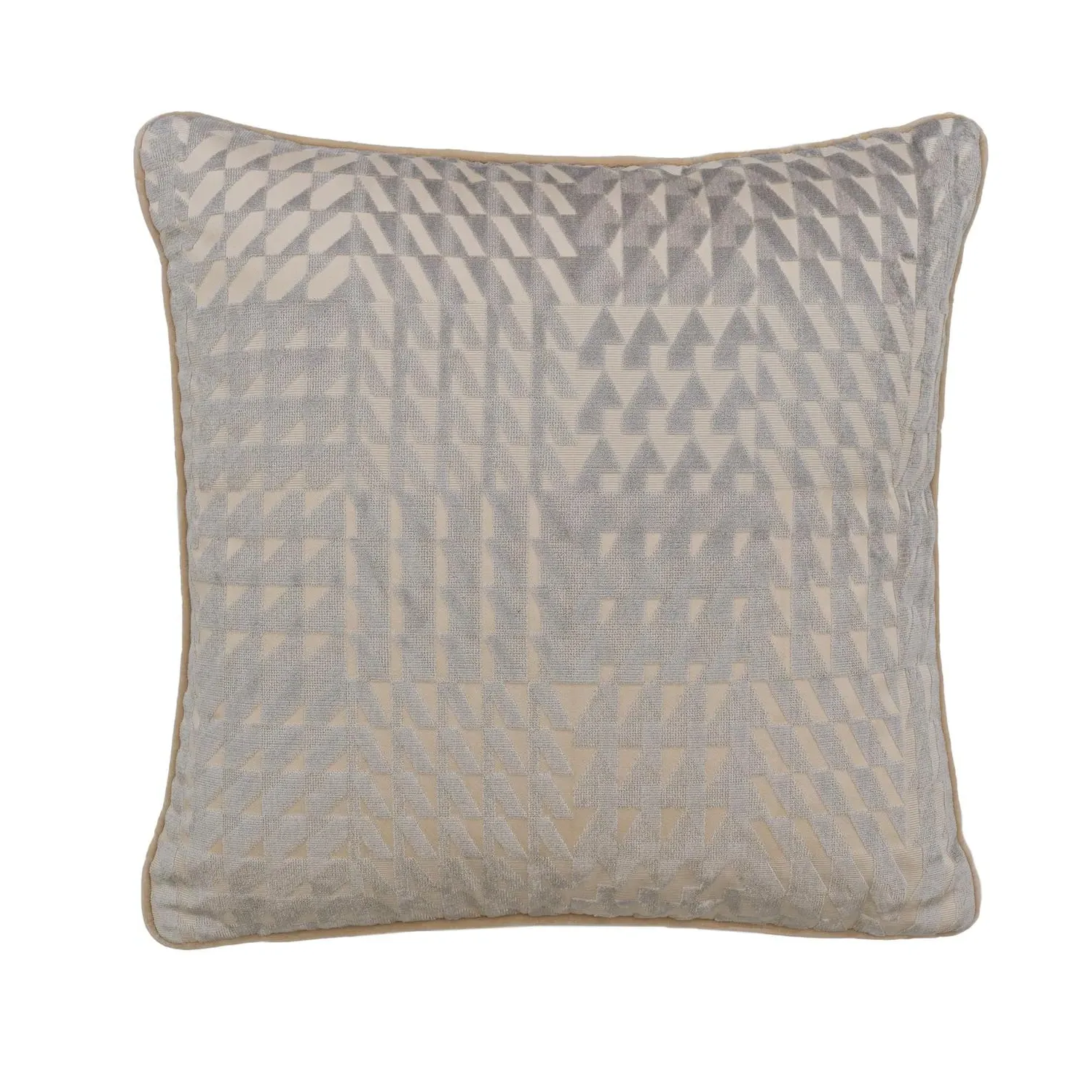 Square Cushion with Piping - Smoke, Velvet product