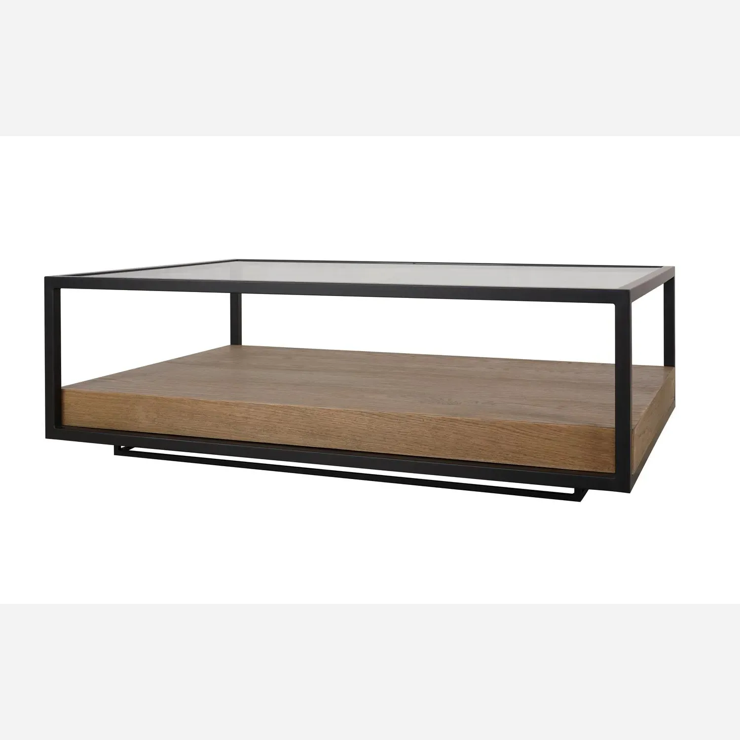 Coffee Table with Storage - Oak, Glass product
