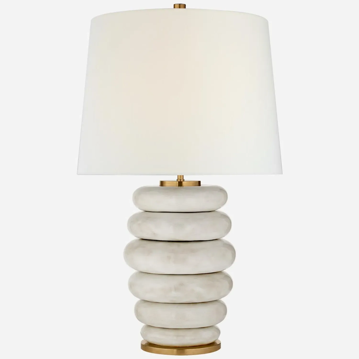 Table Lamp with Stacked Design - White, Ceramic product