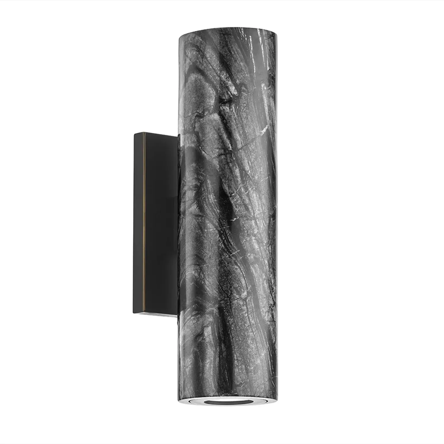 Wall Light with Marble Shade - Black, Brass product