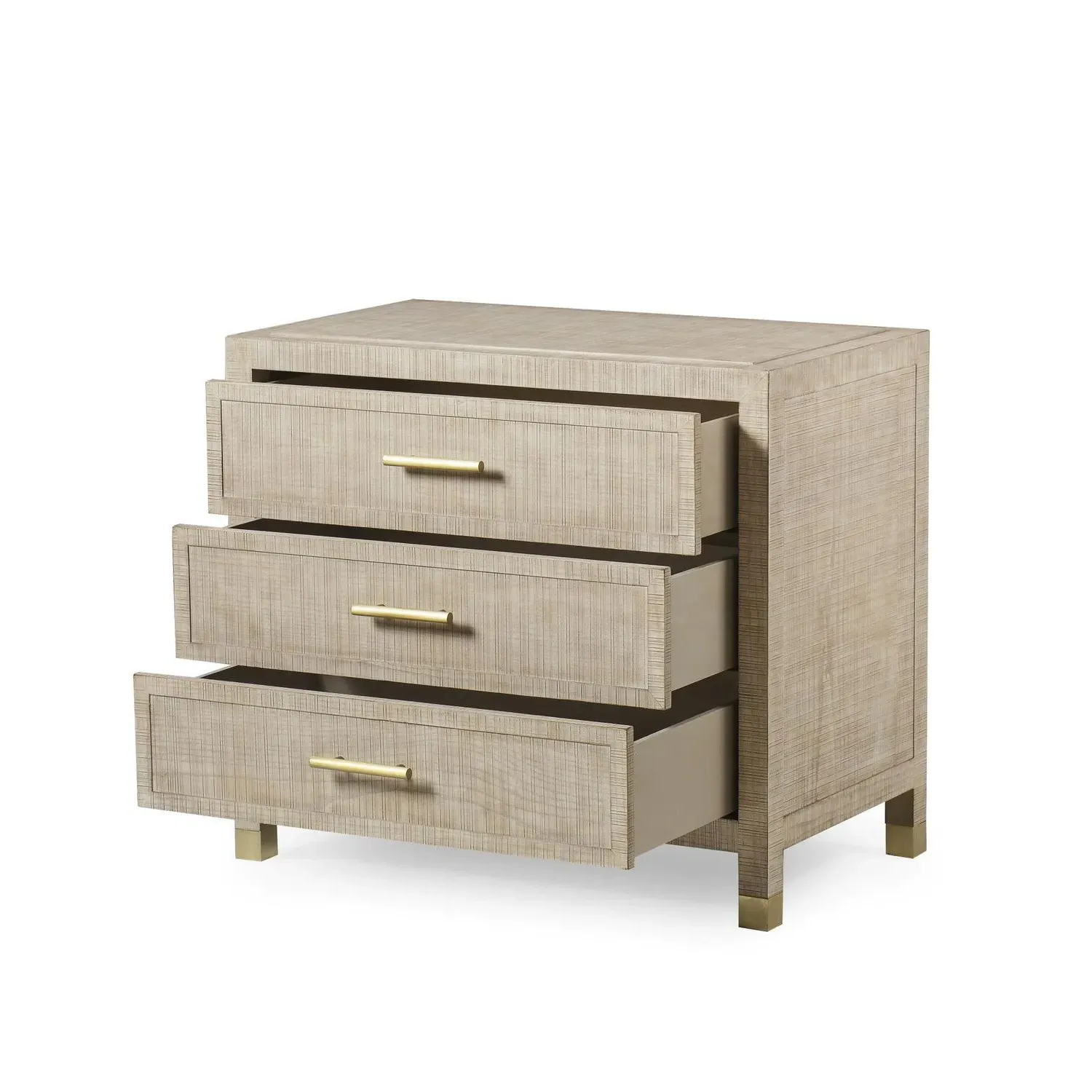 Raffles Nightstand with 3 Drawers - Natural, Ash Wood alternate view