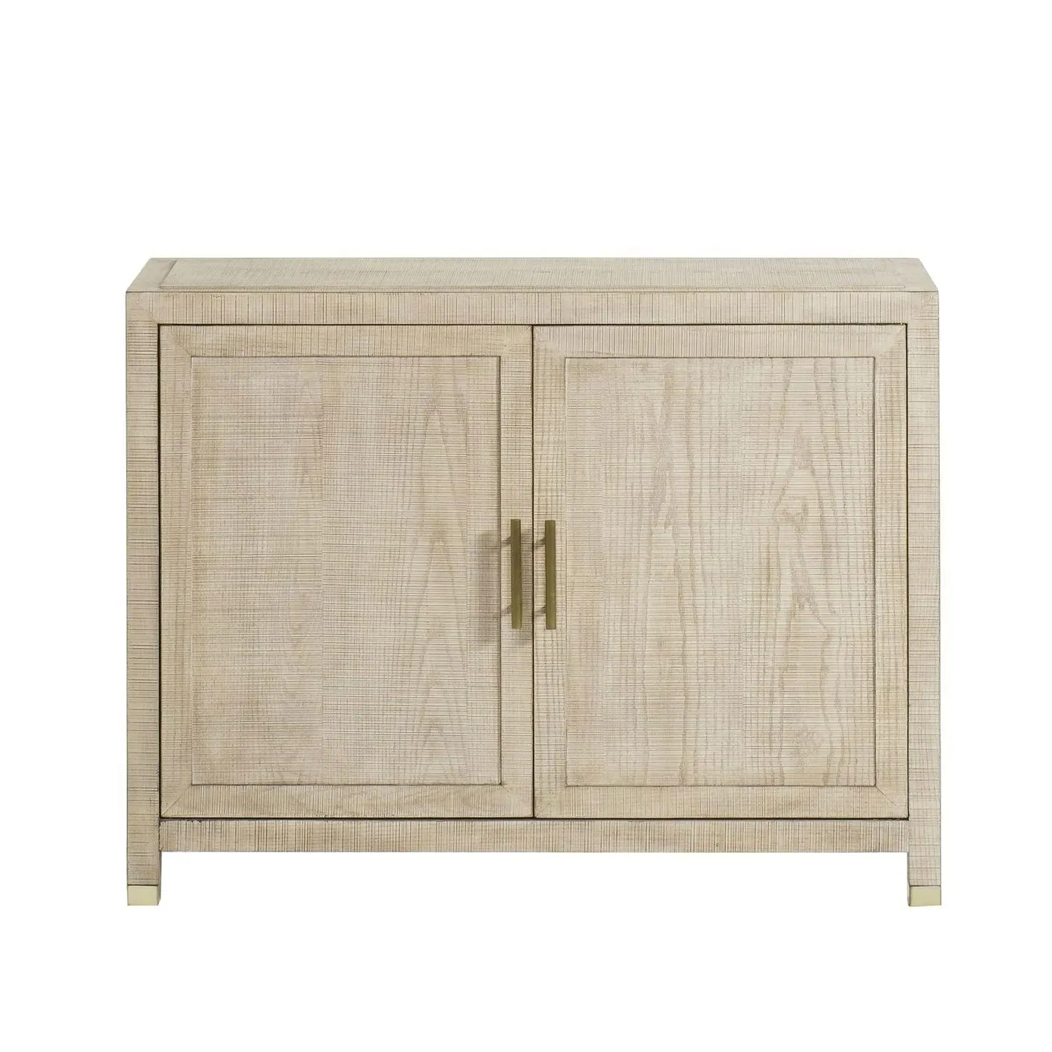 2-Door Cabinet with Brass Handles - Natural, Ash Wood alternate view