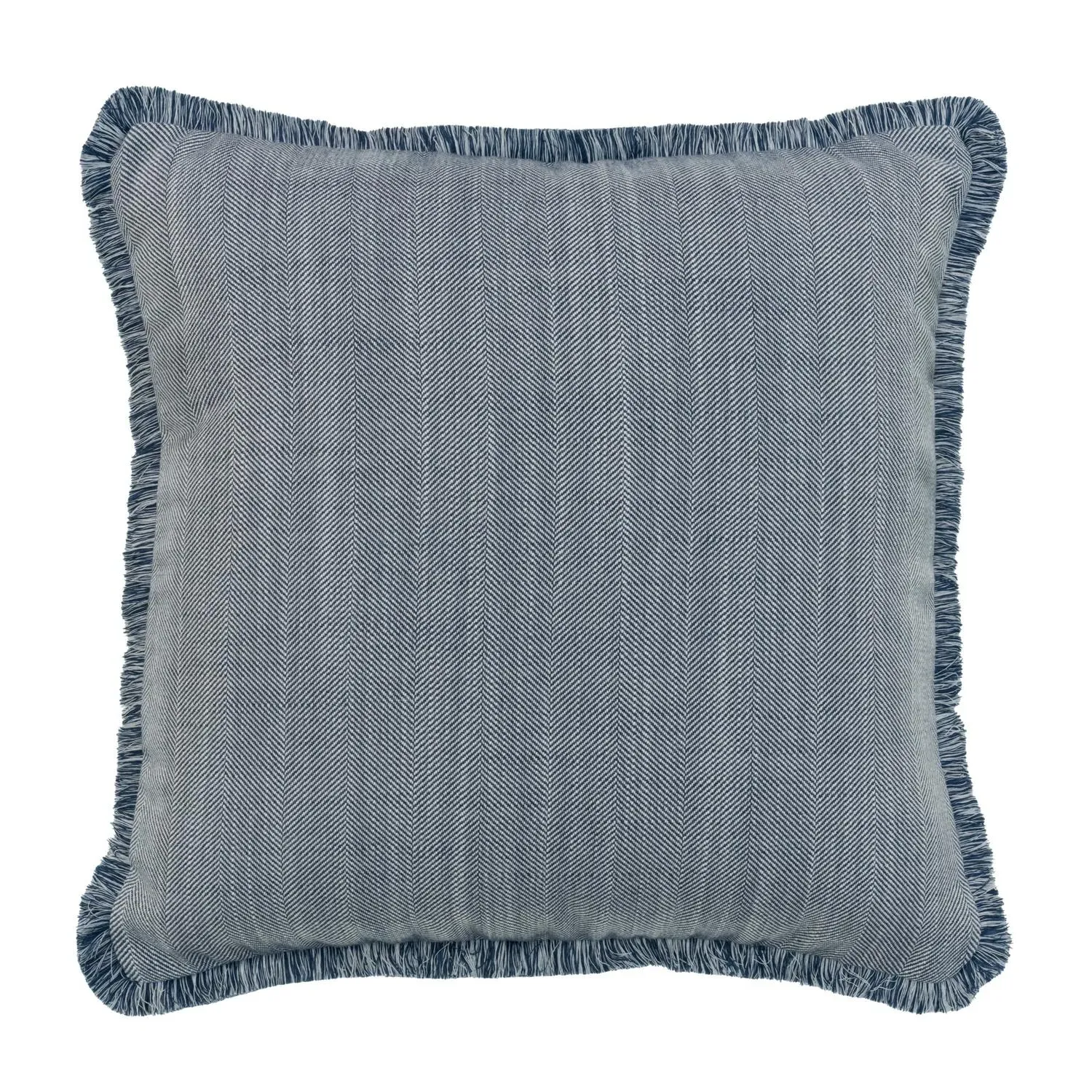 Square Cushion with Herringbone Pattern - Navy product