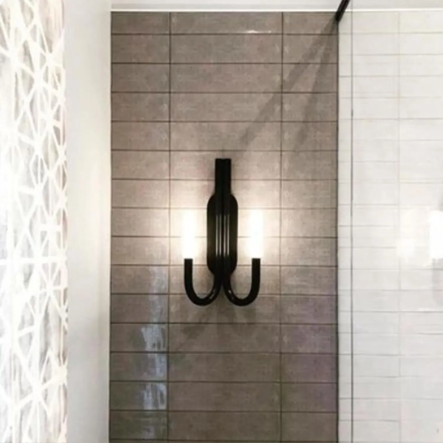 Double Wall Light with Crystal - Bronze alternate view