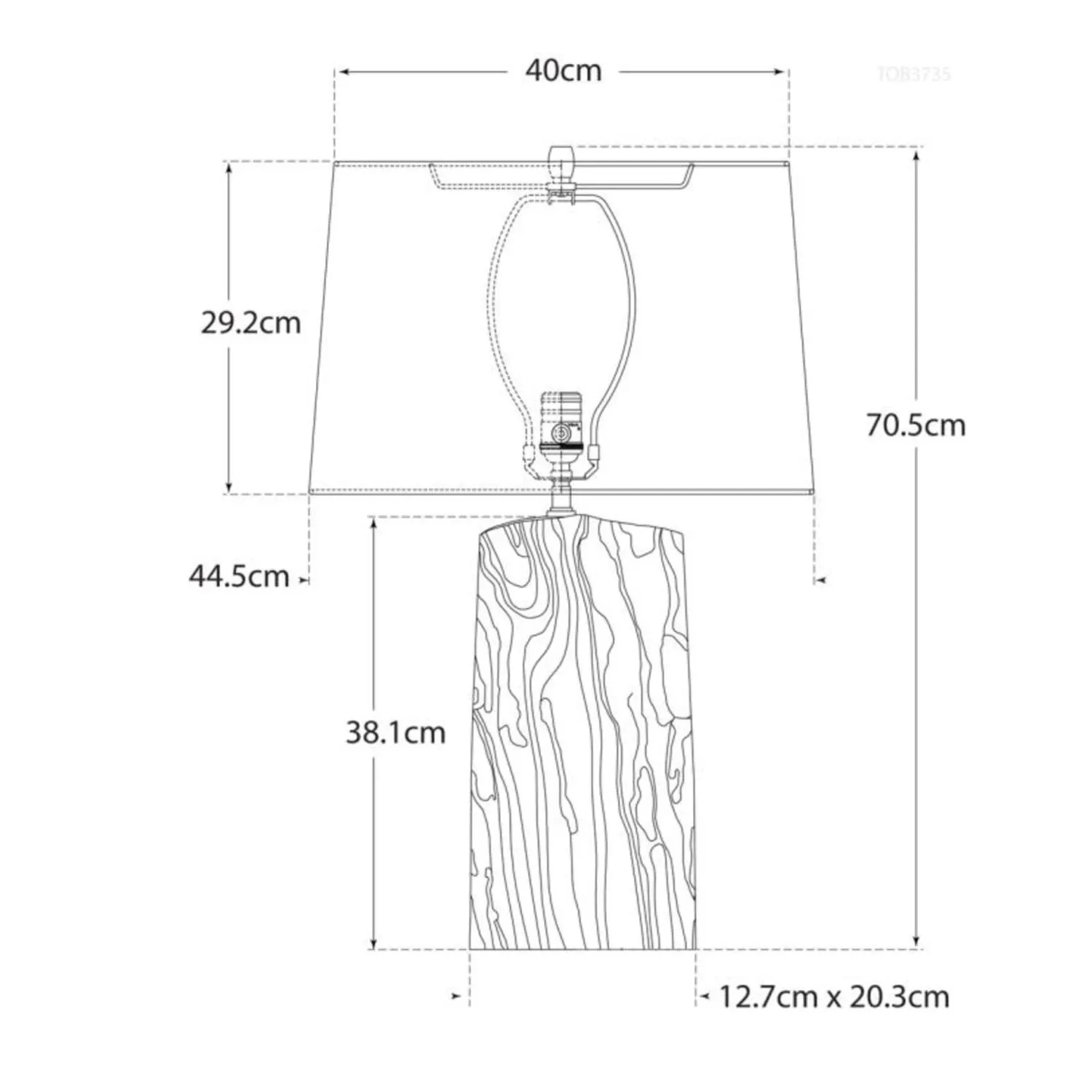 Wood Effect Table Lamp - Gild, Linen alternate view